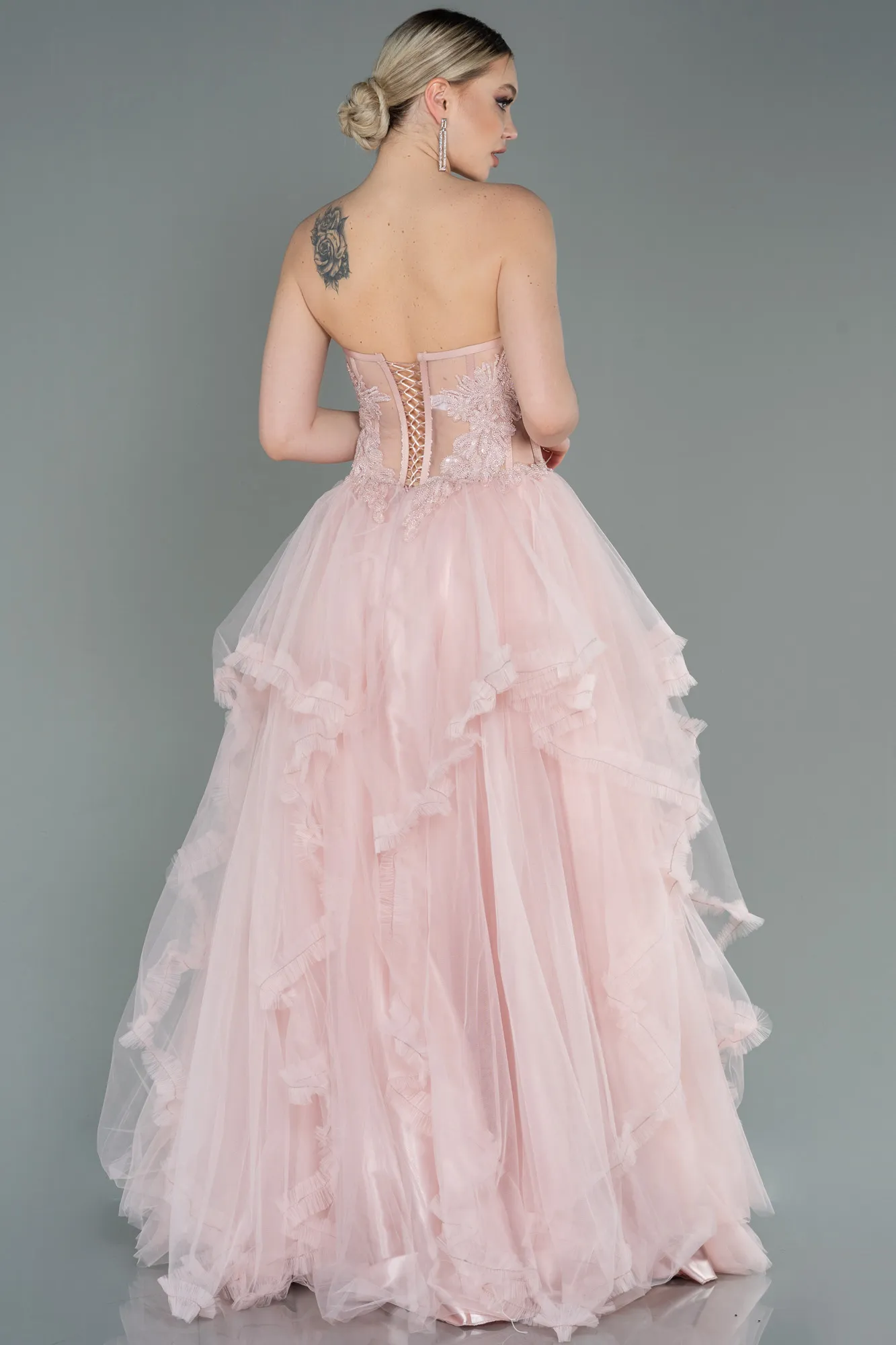 Powder Color-Long Evening Dress ABU3082