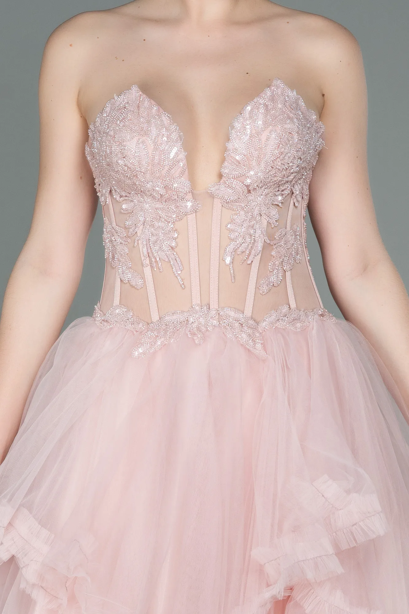 Powder Color-Long Evening Dress ABU3082