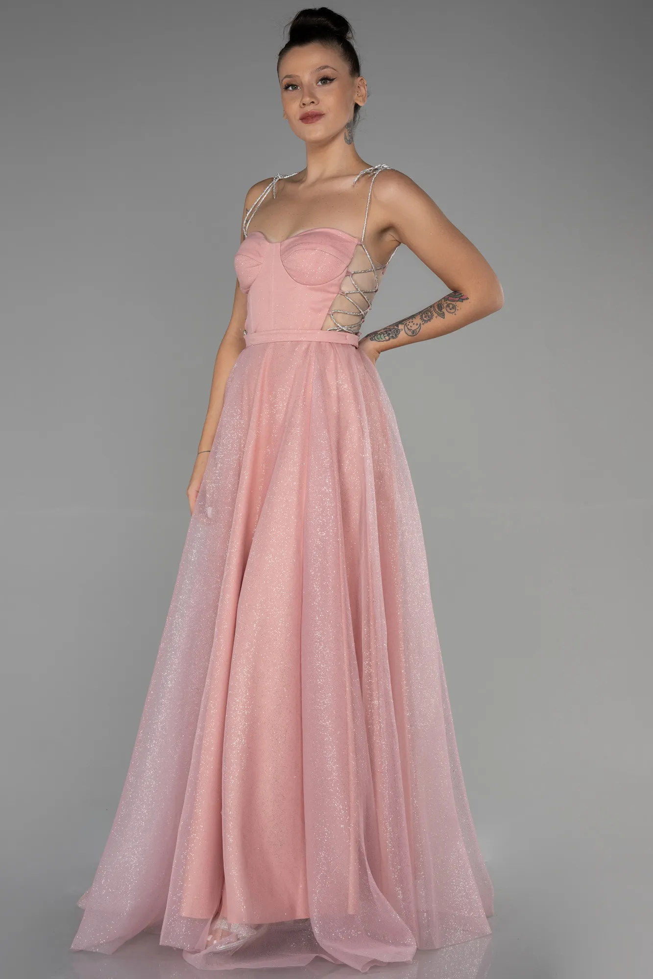 Powder Color-Long Evening Dress ABU3311