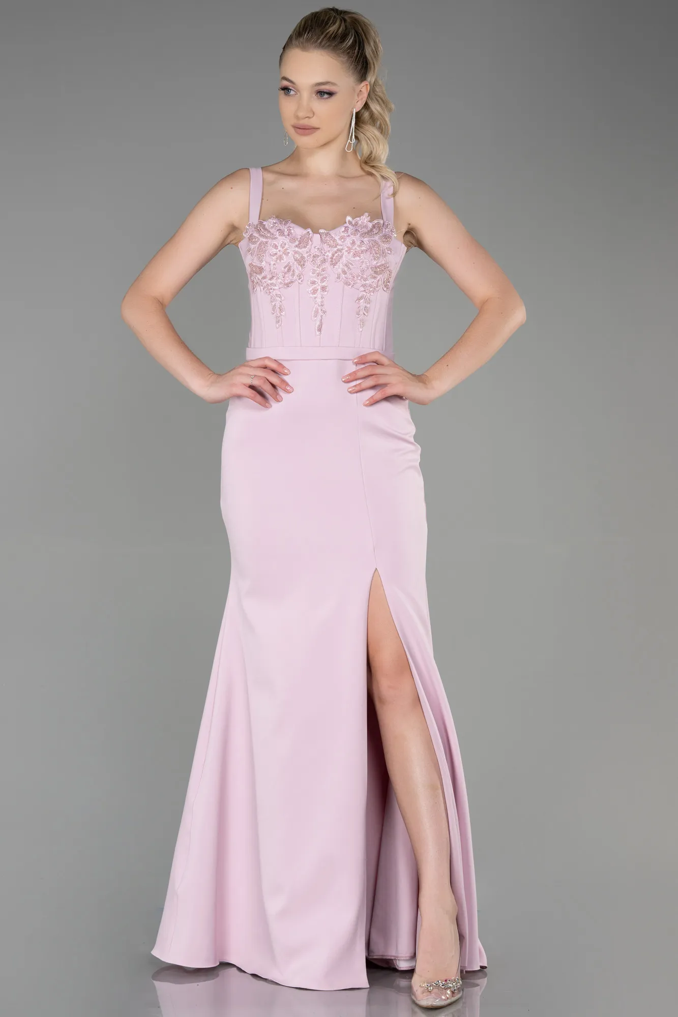 Powder Color-Long Evening Dress ABU3345