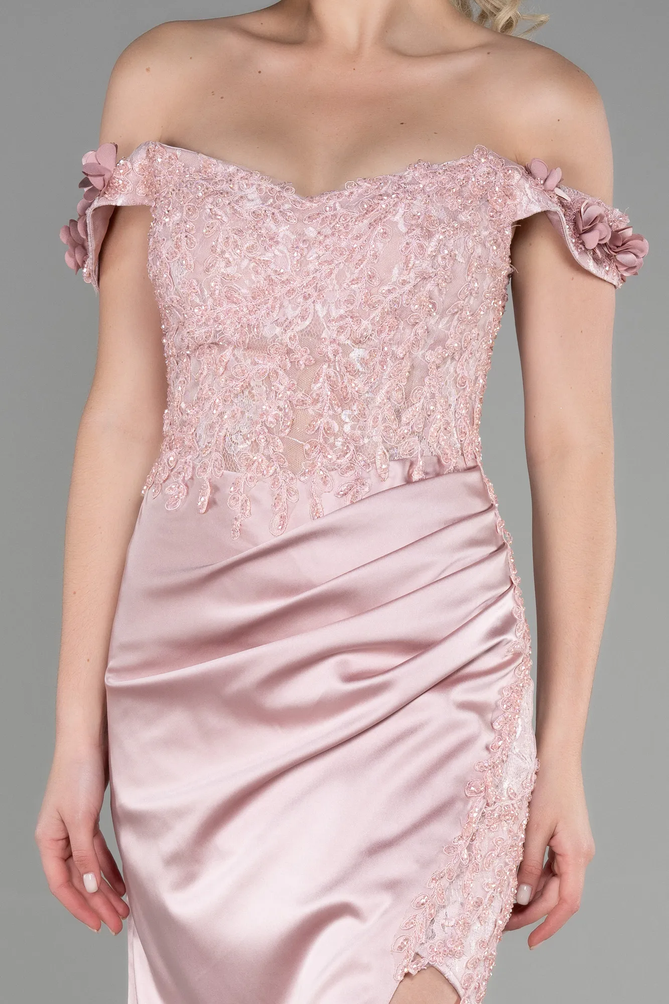 Powder Color-Long Evening Dress ABU3384