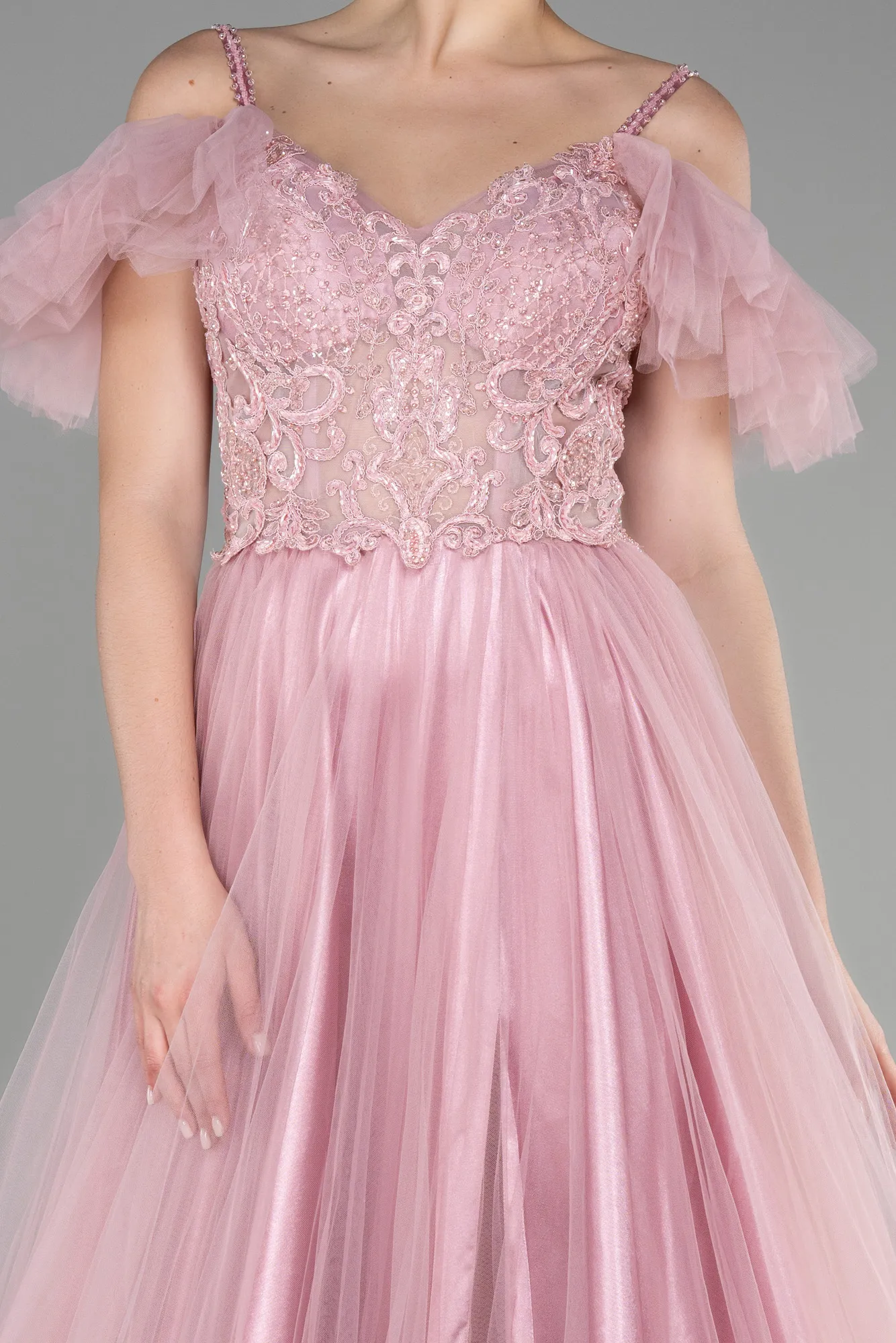 Powder Color-Long Evening Dress ABU3500