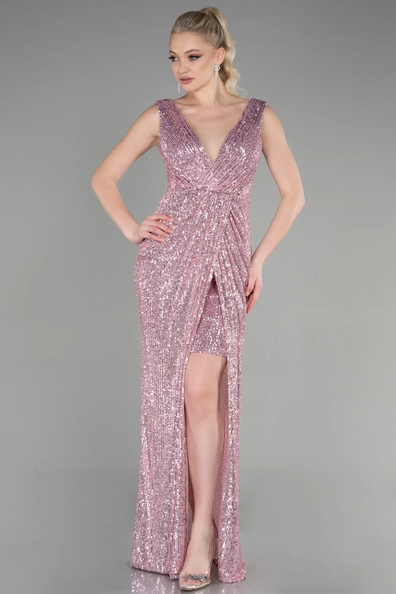 Powder Color-Long Evening Dress ABU3636