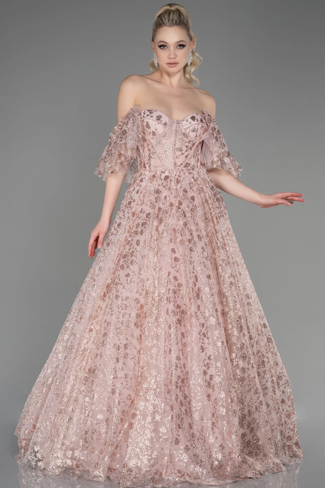 Powder Color-Long Evening Dress ABU3715