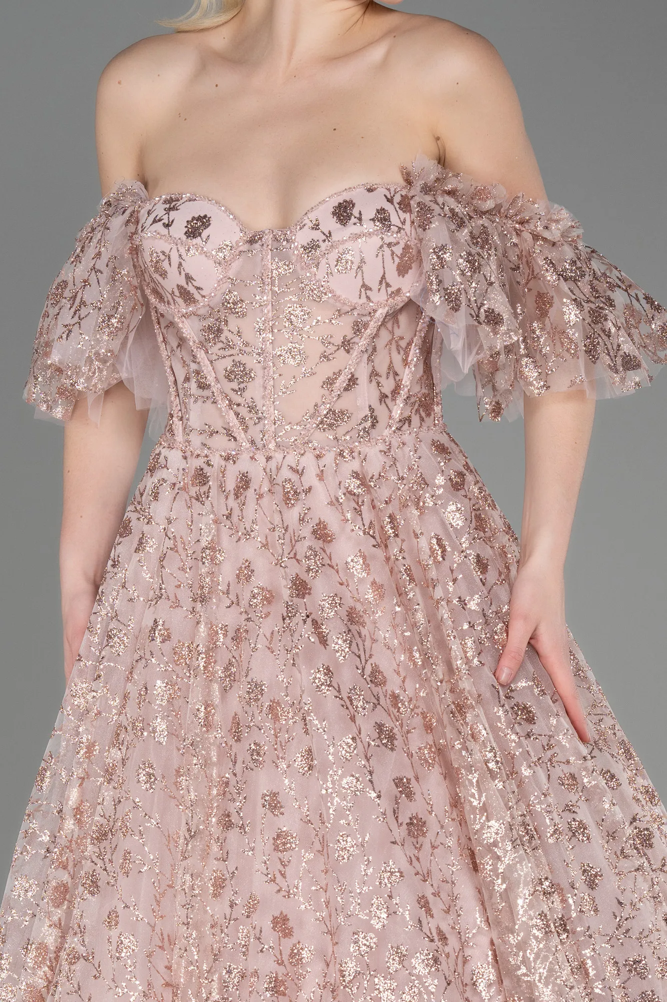 Powder Color-Long Evening Dress ABU3715