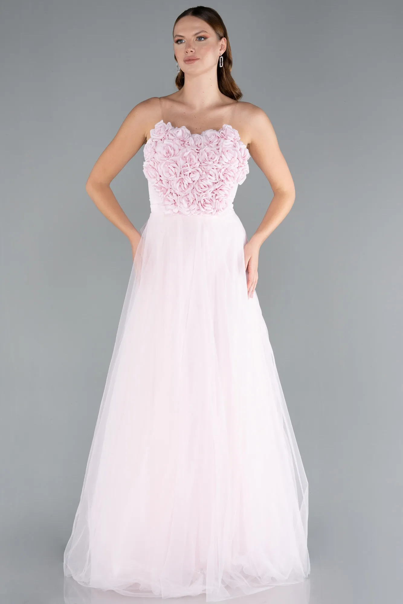 Powder Color-Long Evening Dress ABU4905