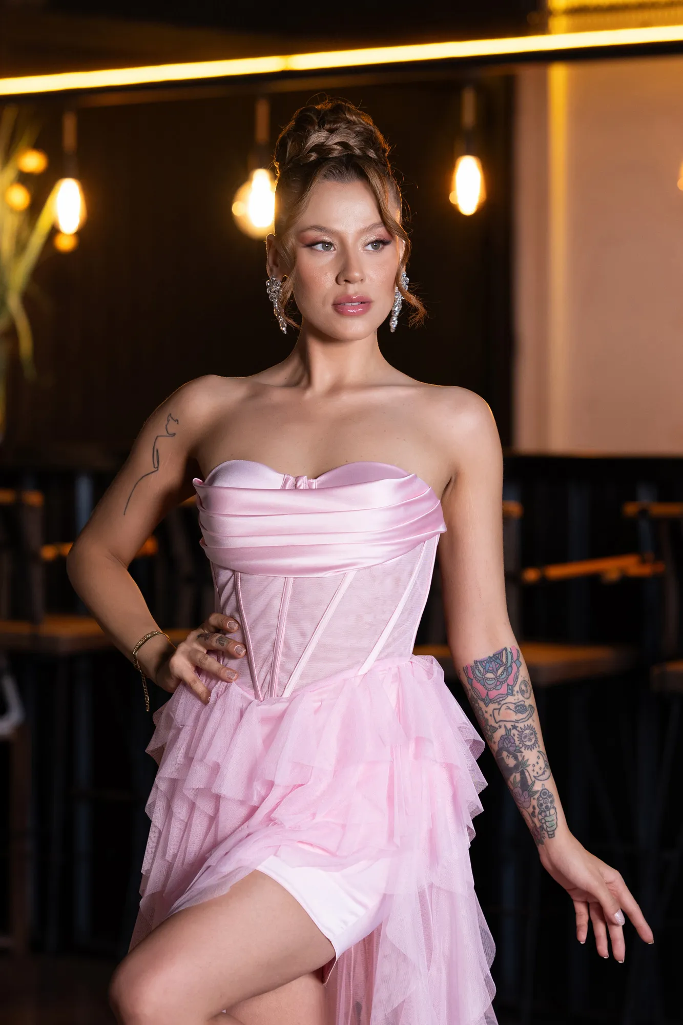 Powder Color-Long Evening Dress ABU5071