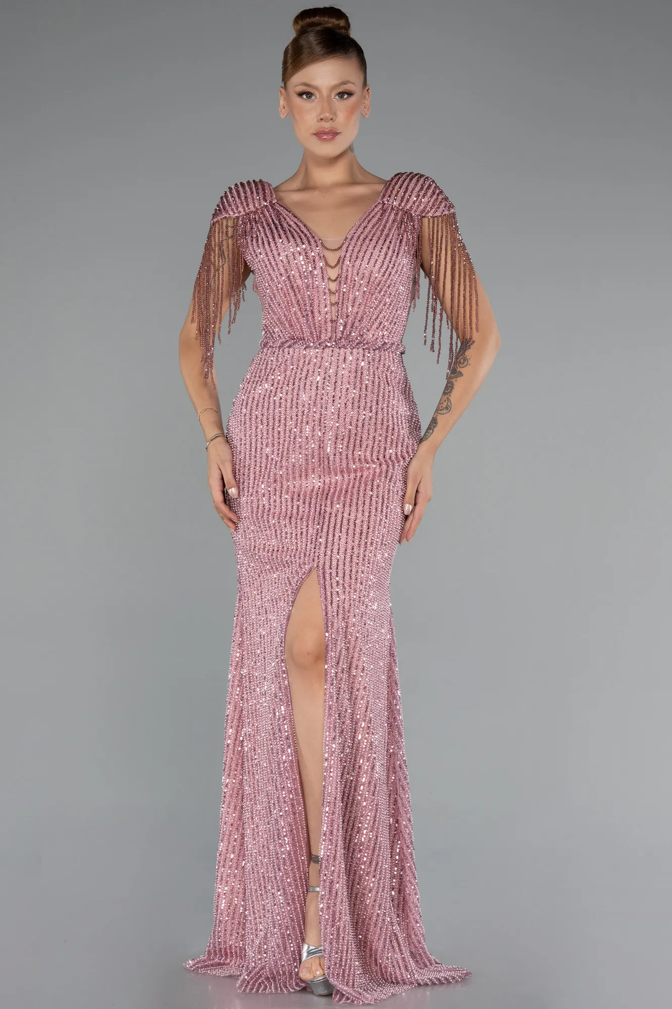 Powder Color-Long Evening Dress ABU5132