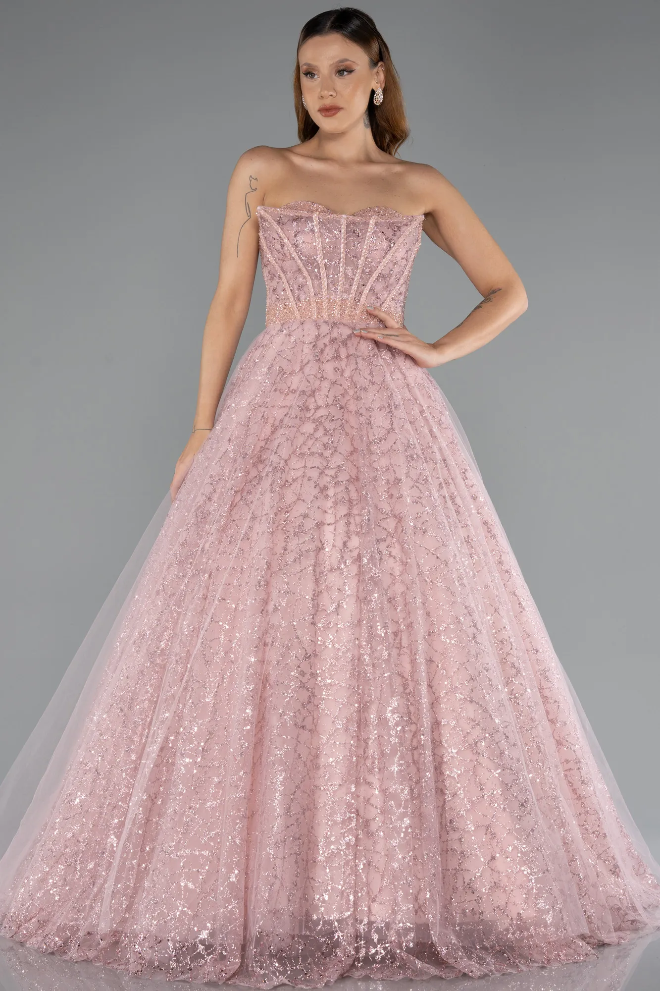 Powder Color-Long Evening Dress ABU5265