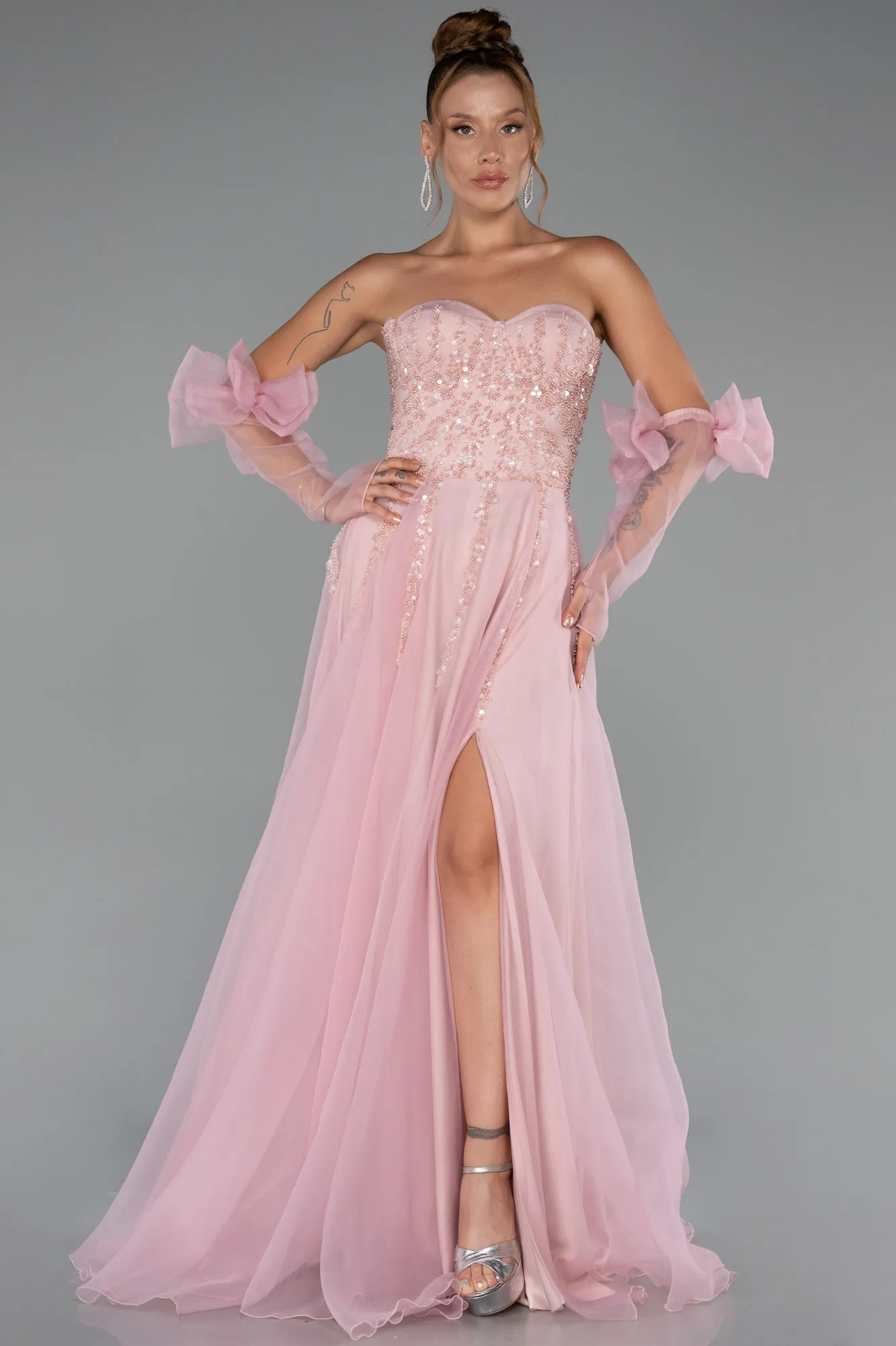 Powder Color-Long Evening Dress ABU5291