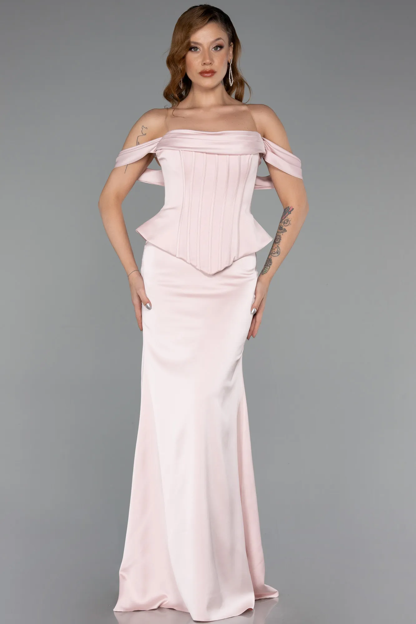 Powder Color-Long Evening Dress ABU5405