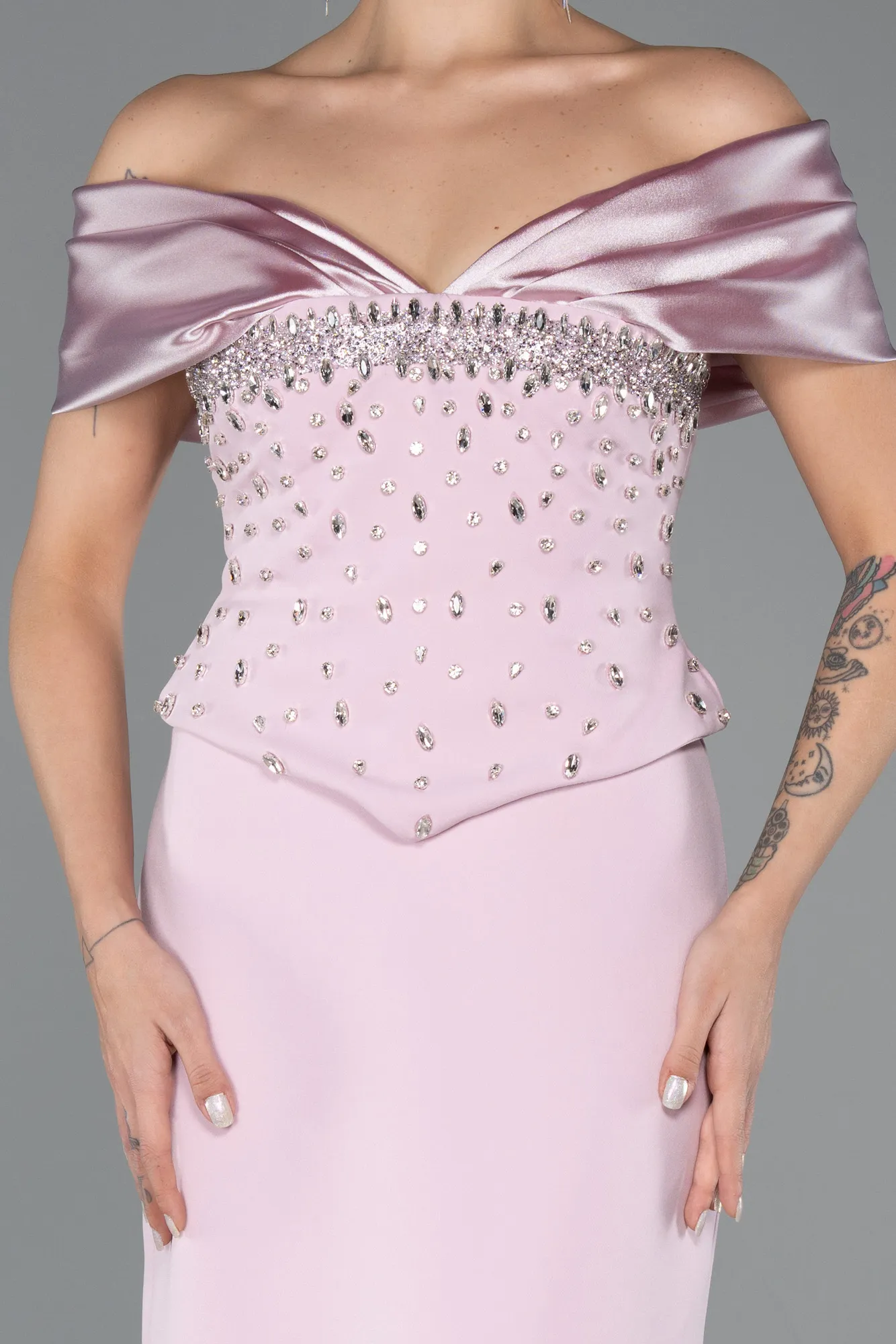 Powder Color-Long Evening Dress ABU5440