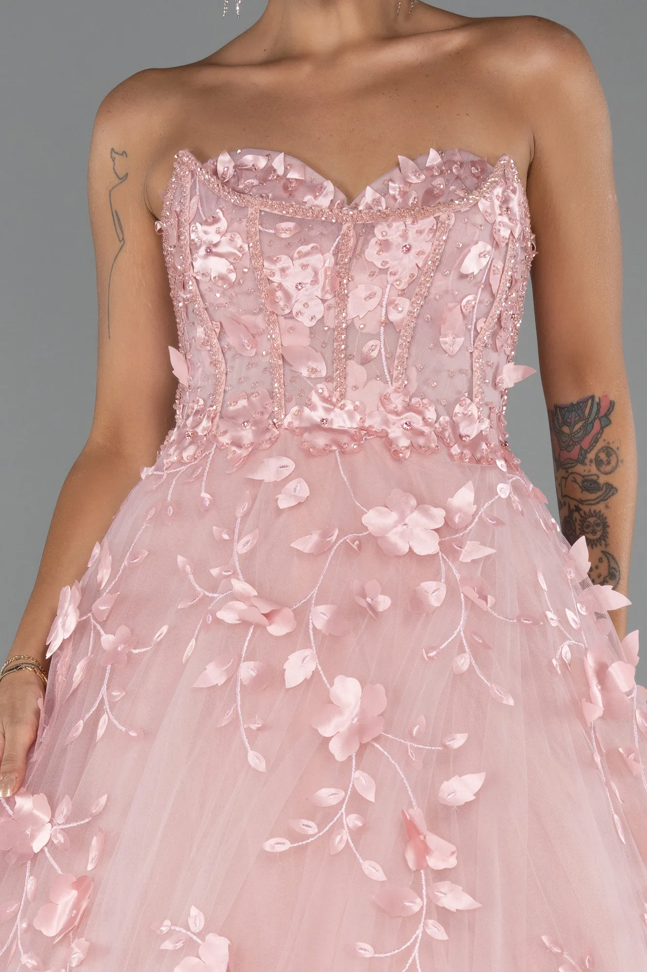 Powder Color-Long Evening Dress ABU5585