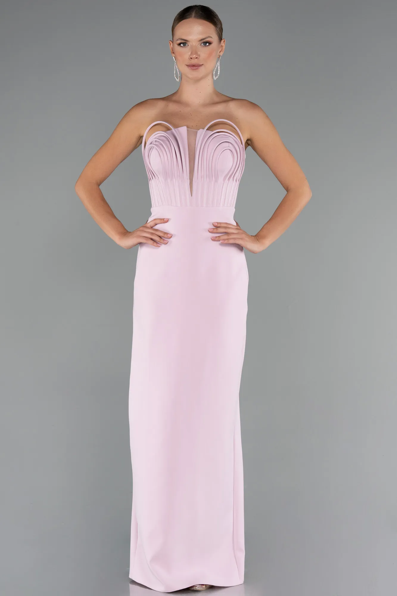 Powder Color-Long Evening Gown ABU5235