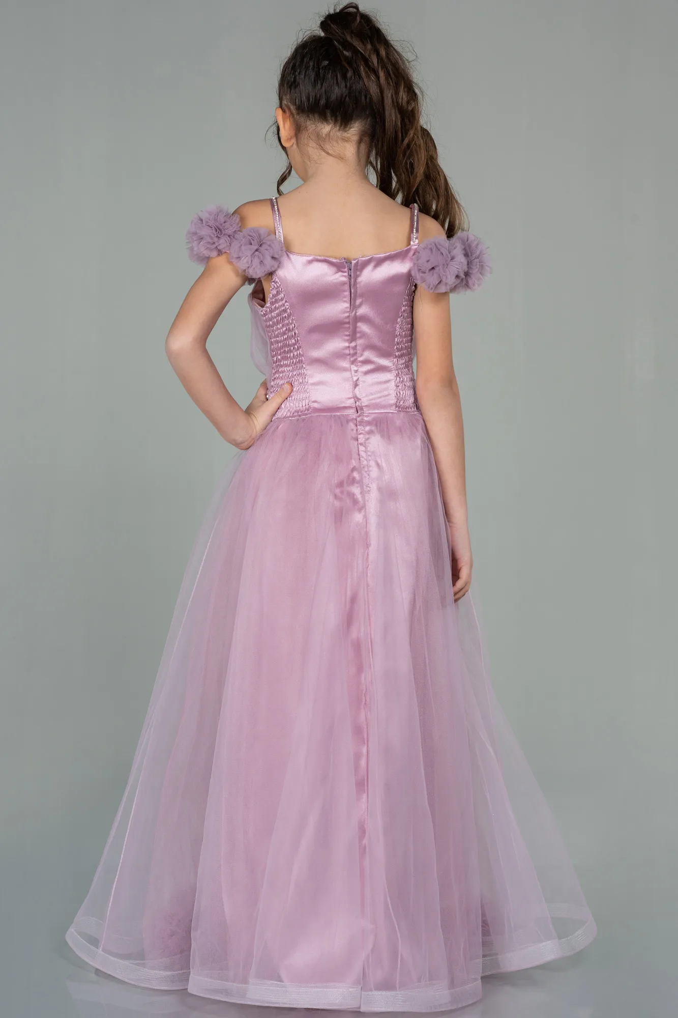 Powder Color-Long Girl Dress ABU2450