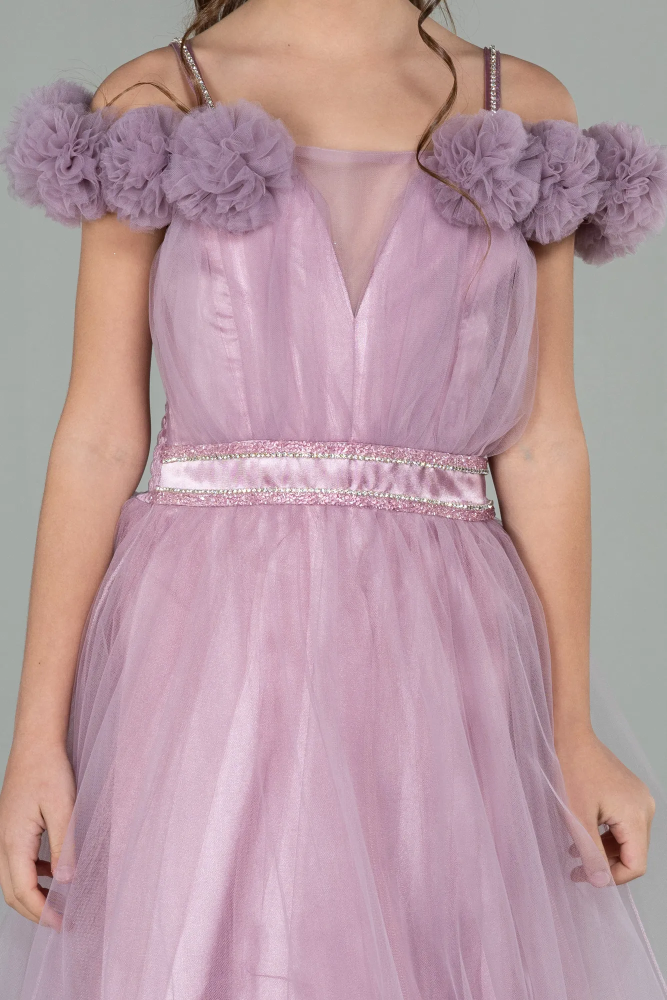 Powder Color-Long Girl Dress ABU2450