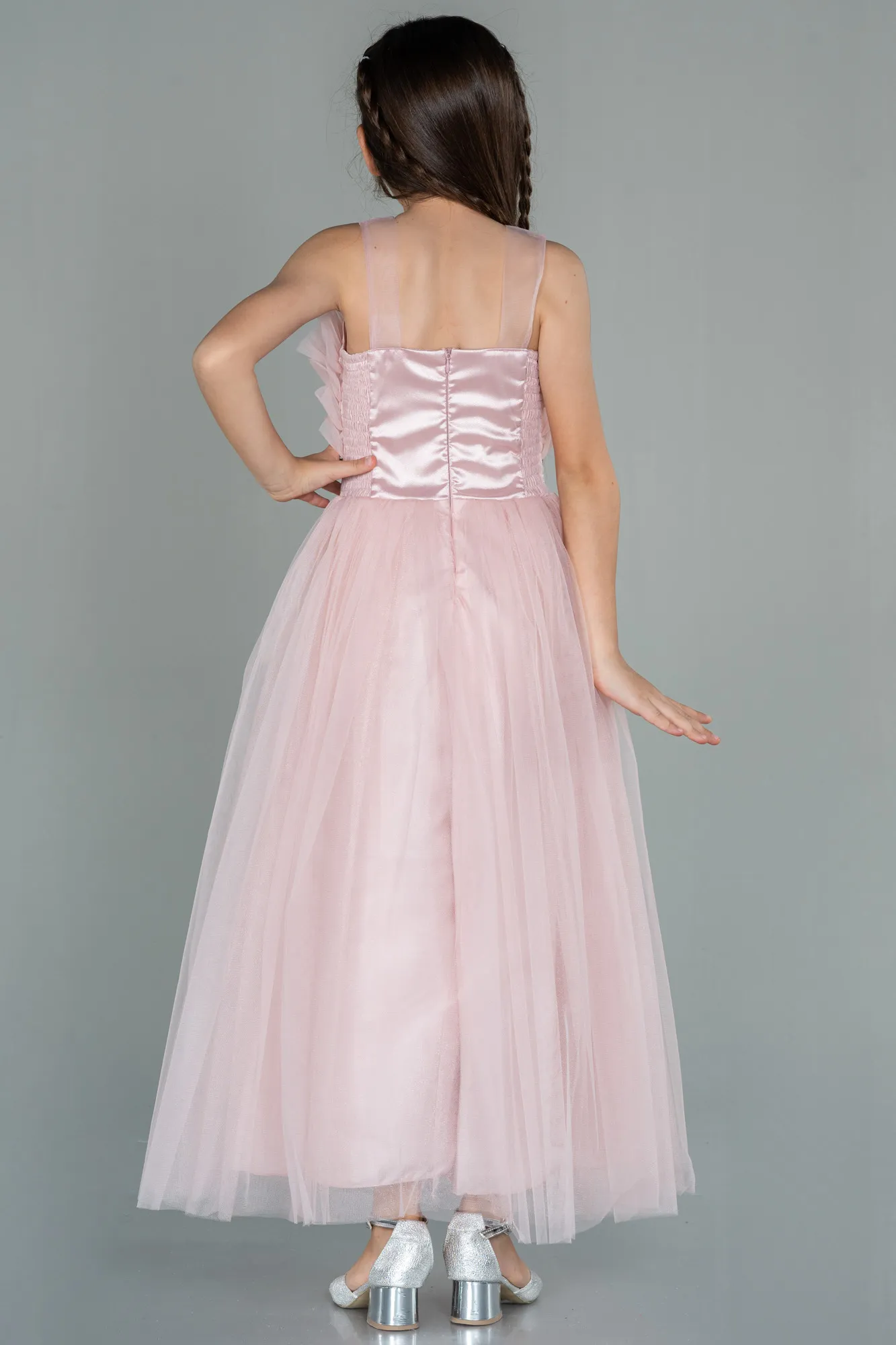 Powder Color-Long Girl Dress ABU3032