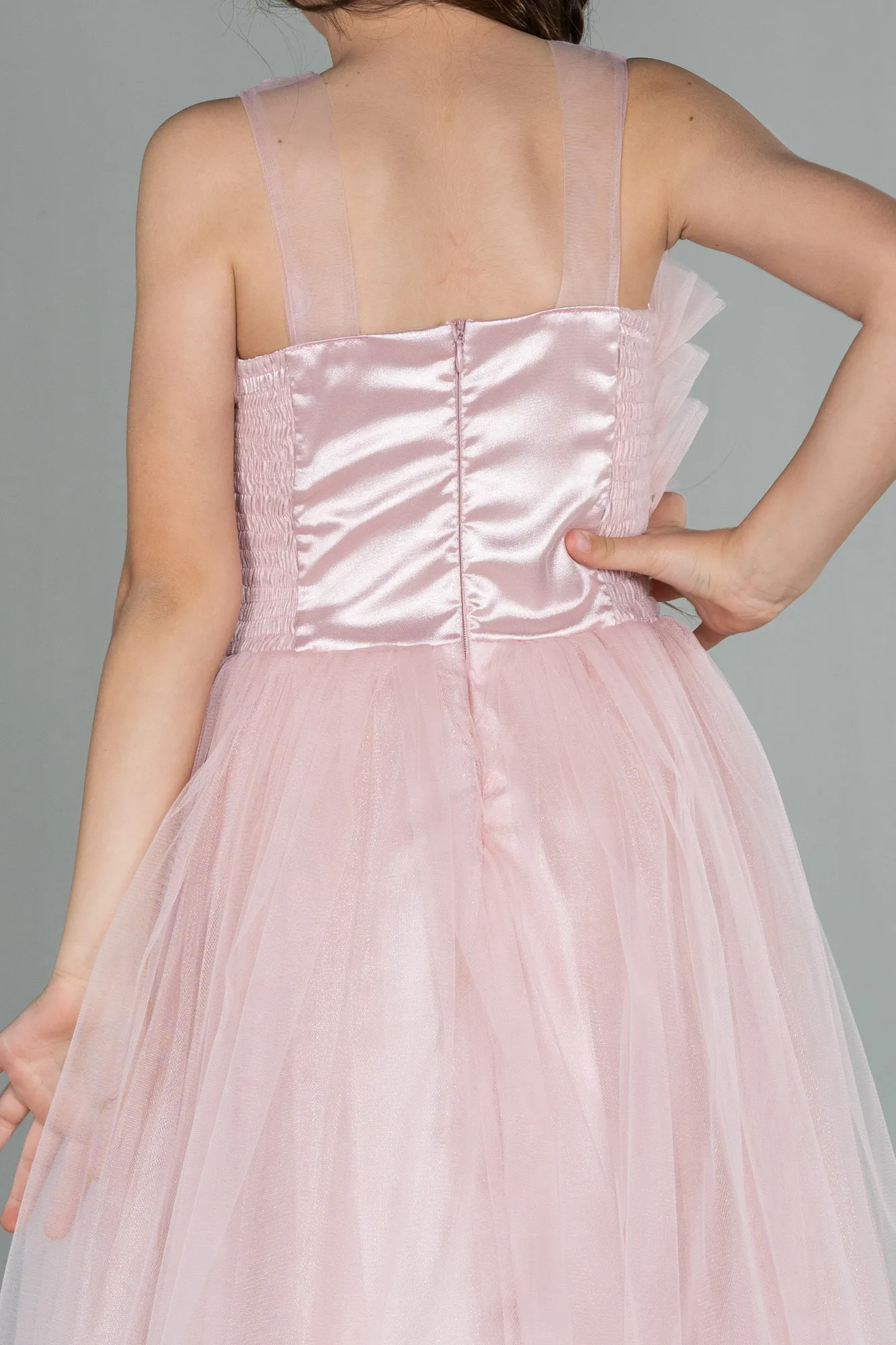 Powder Color-Long Girl Dress ABU3032