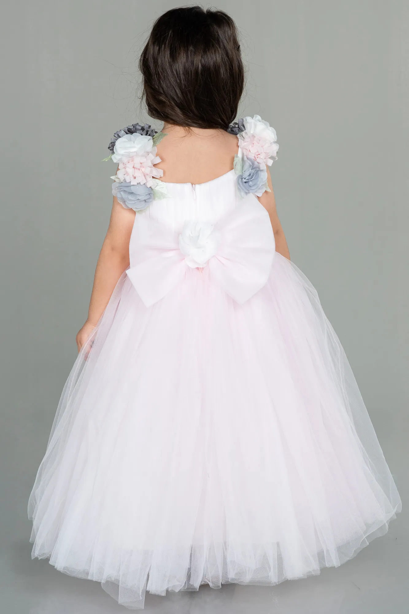 Powder Color-Long Girl Dress ABU3039