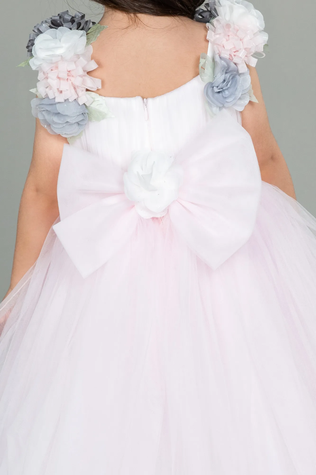 Powder Color-Long Girl Dress ABU3039