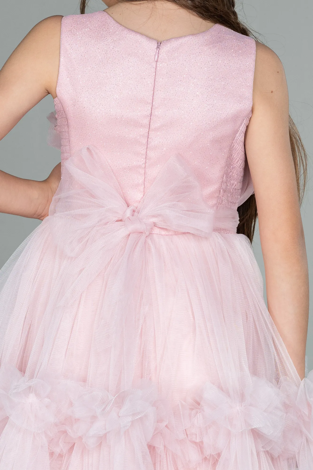 Powder Color-Long Girl Dress ABU3047