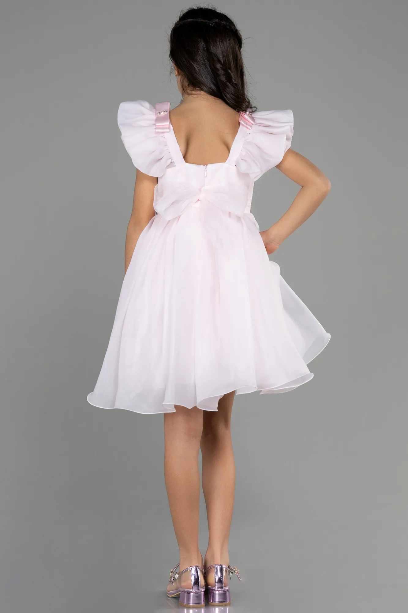 Powder Color-Long Girl Dress ABU3722