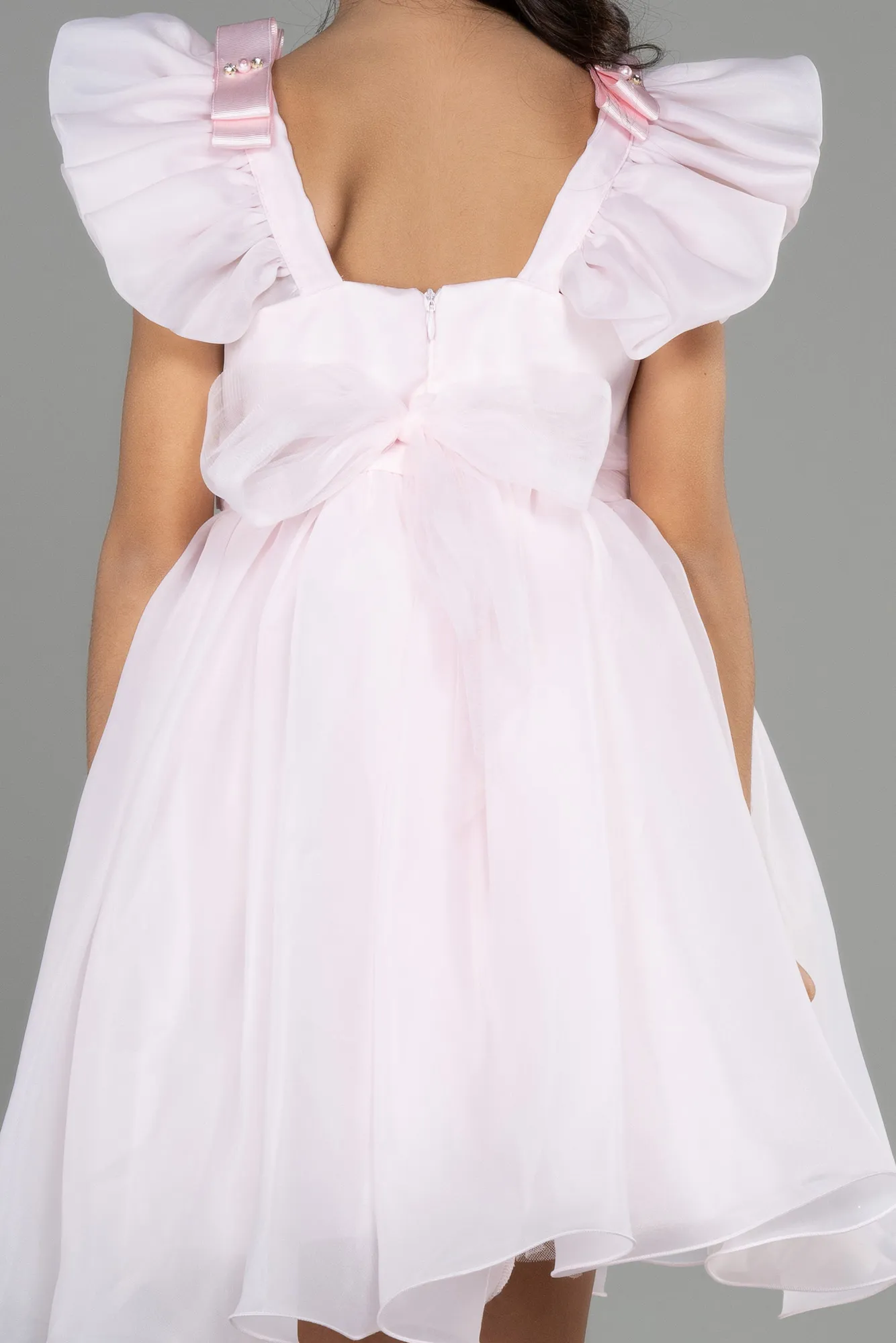 Powder Color-Long Girl Dress ABU3722