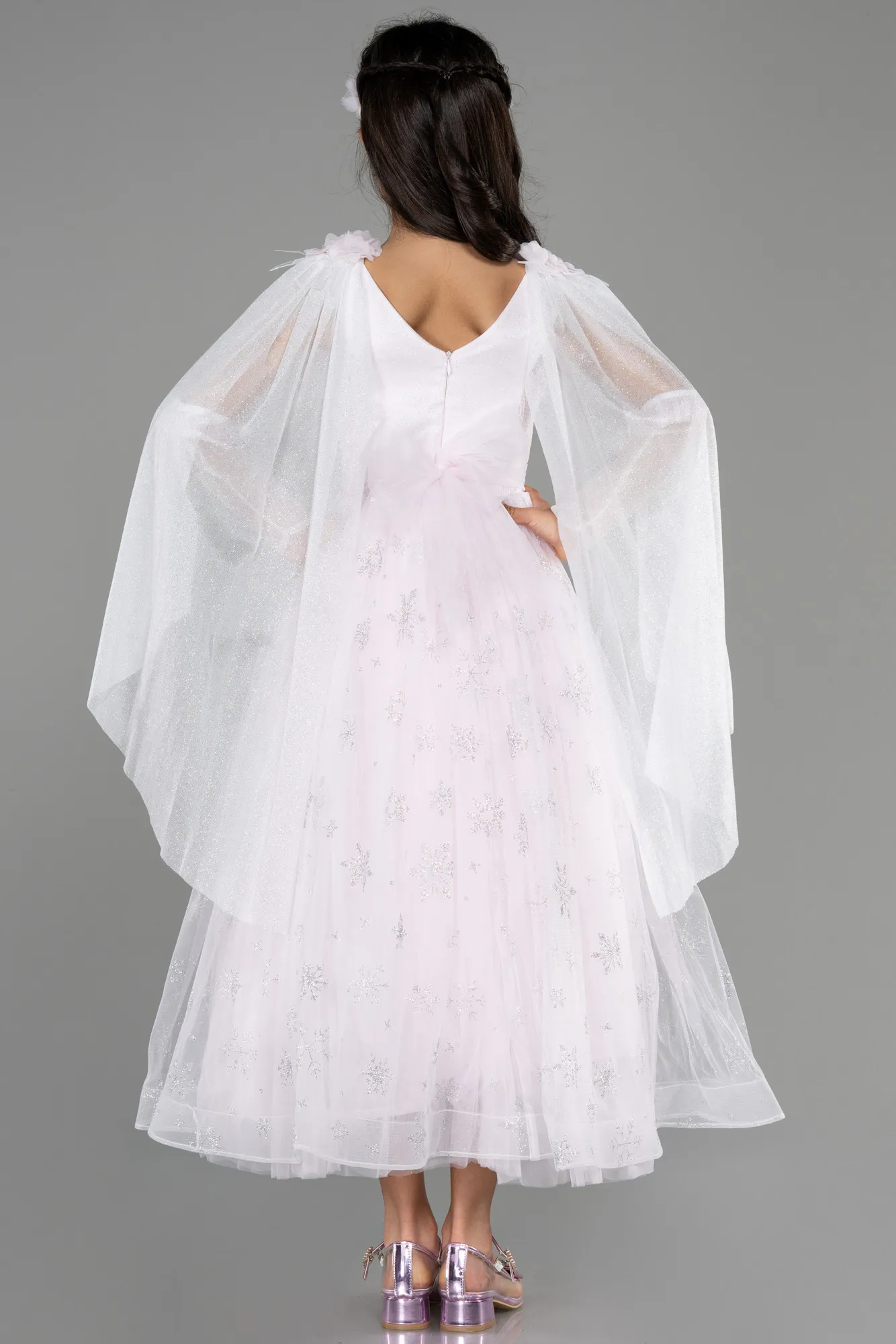 Powder Color-Long Girl Dress ABU3724