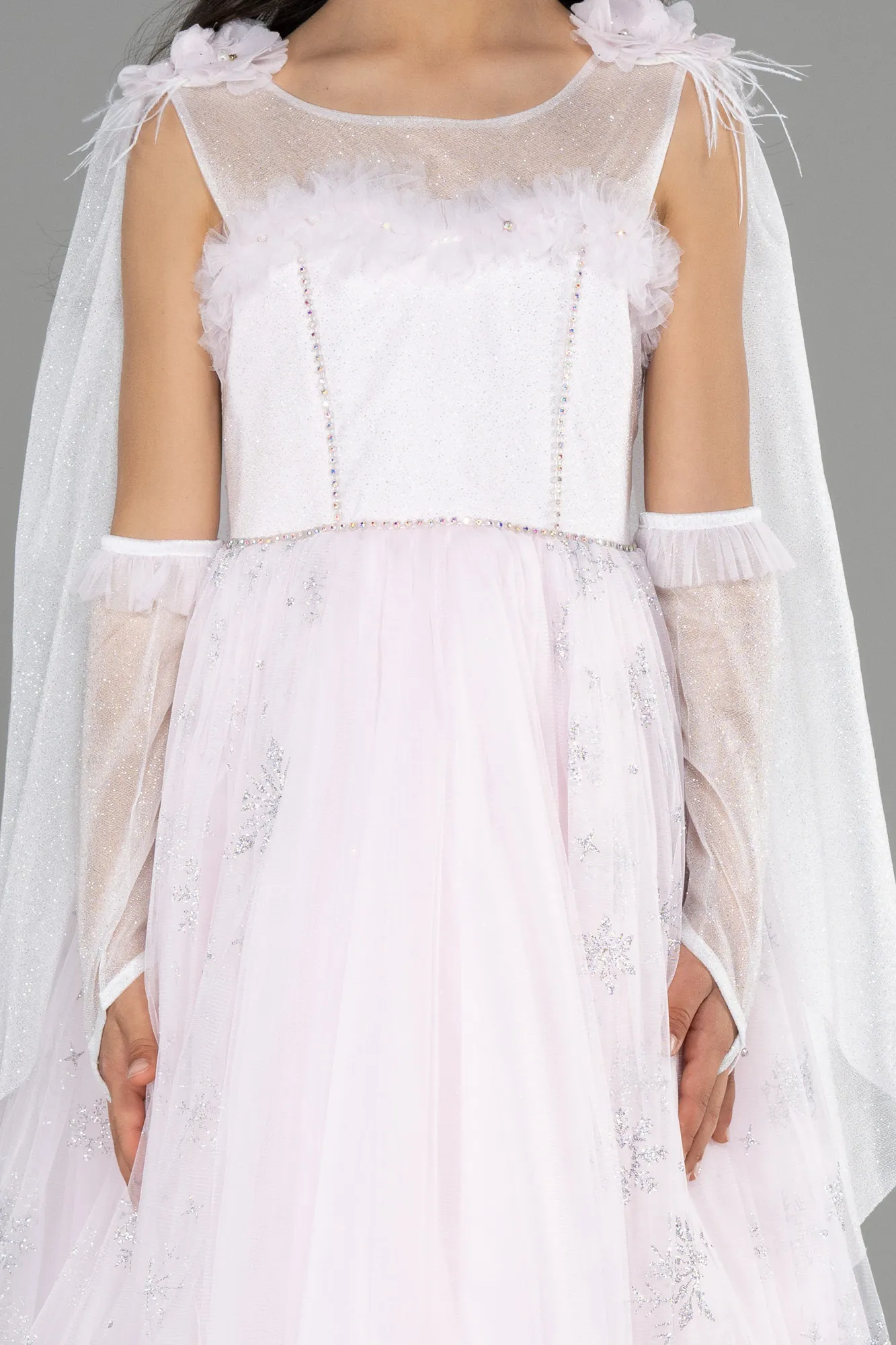 Powder Color-Long Girl Dress ABU3724