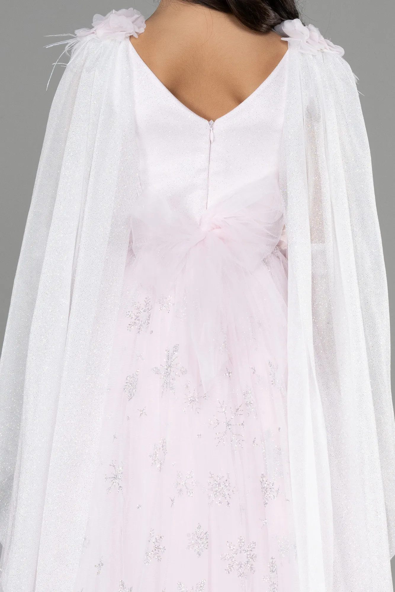 Powder Color-Long Girl Dress ABU3724