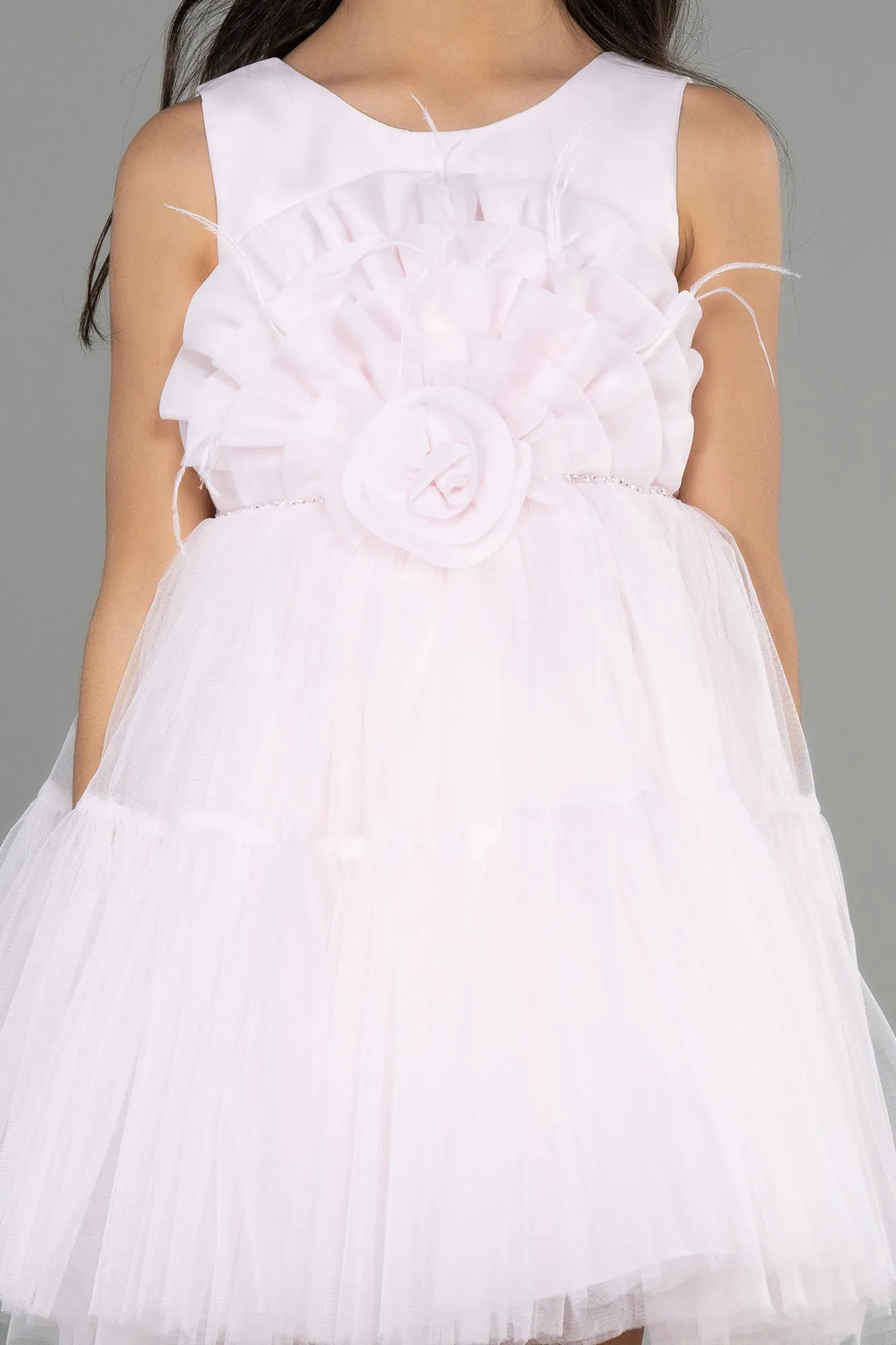 Powder Color-Long Girl Dress ABU3725