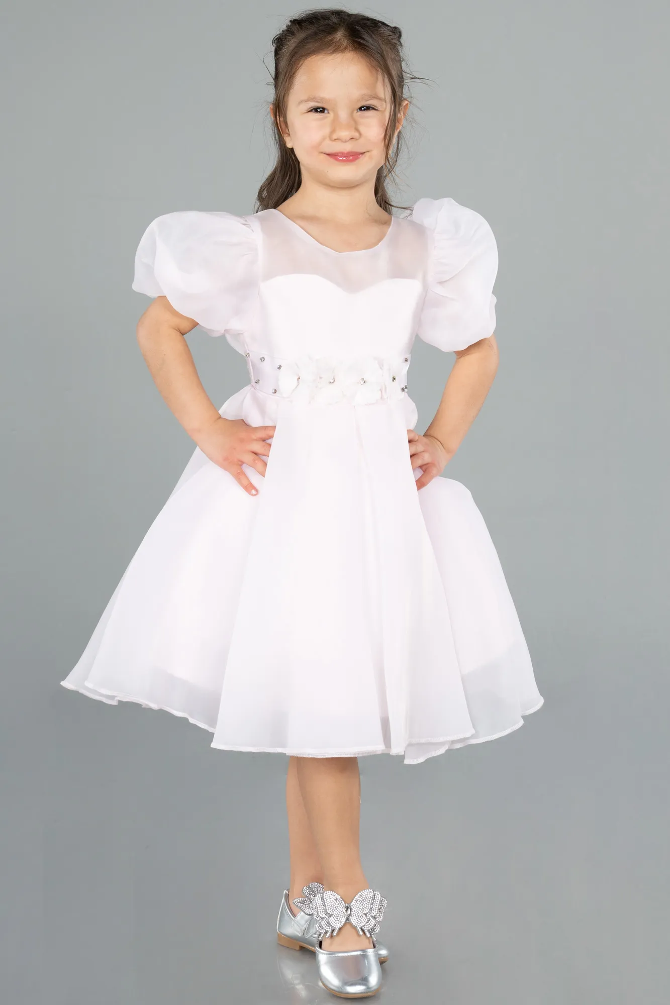 Powder Color-Long Girl Dress ABU3791