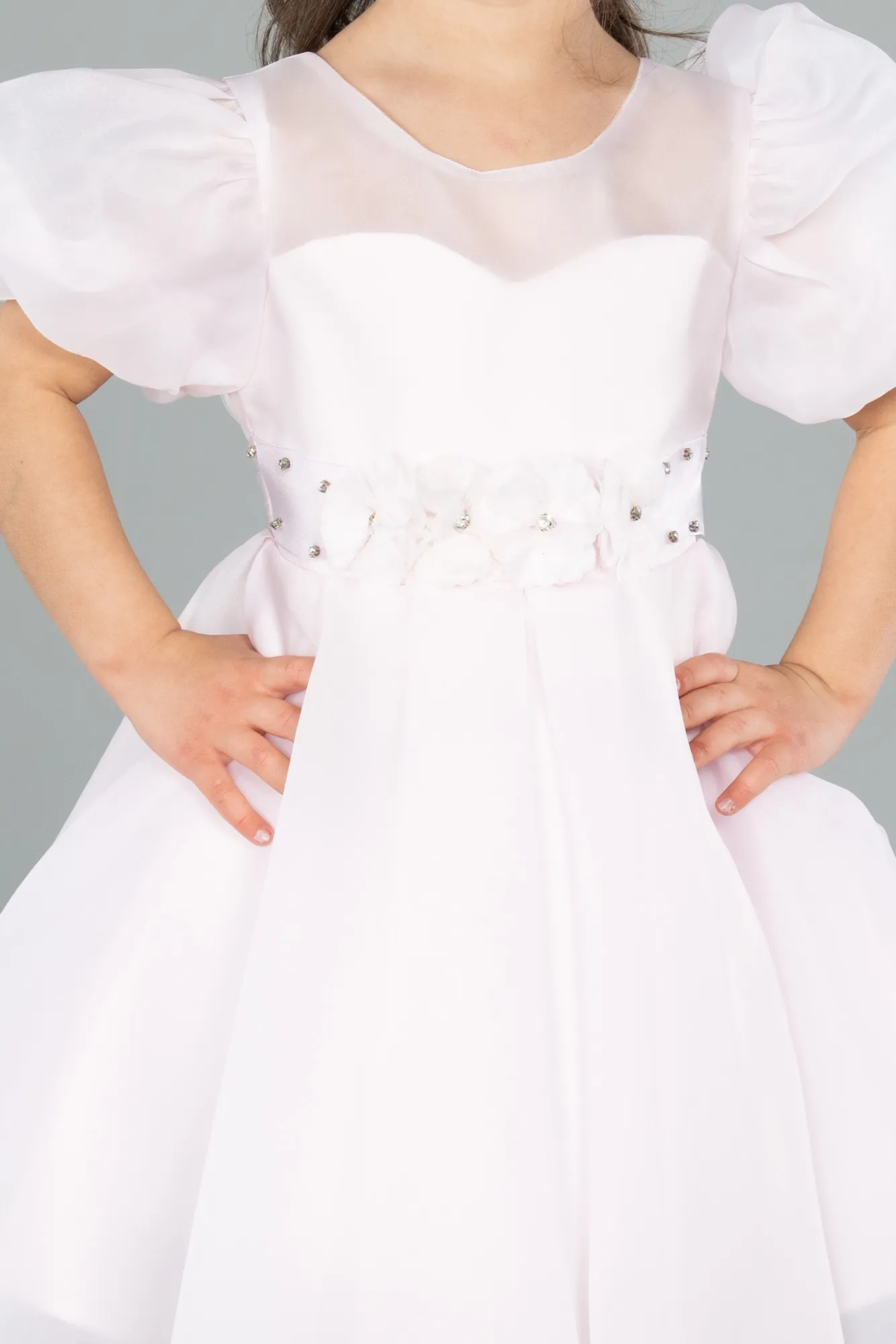 Powder Color-Long Girl Dress ABU3791