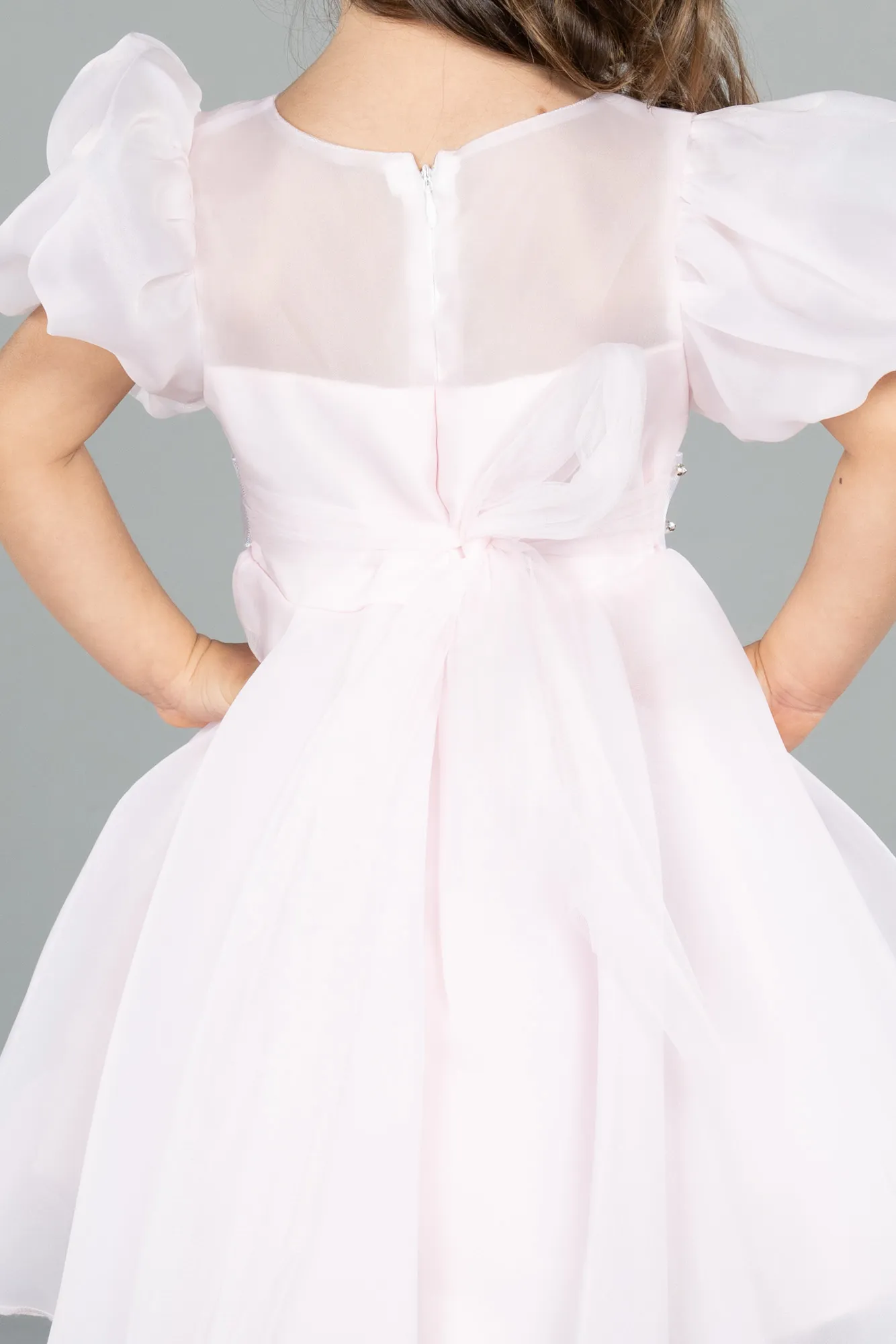 Powder Color-Long Girl Dress ABU3791