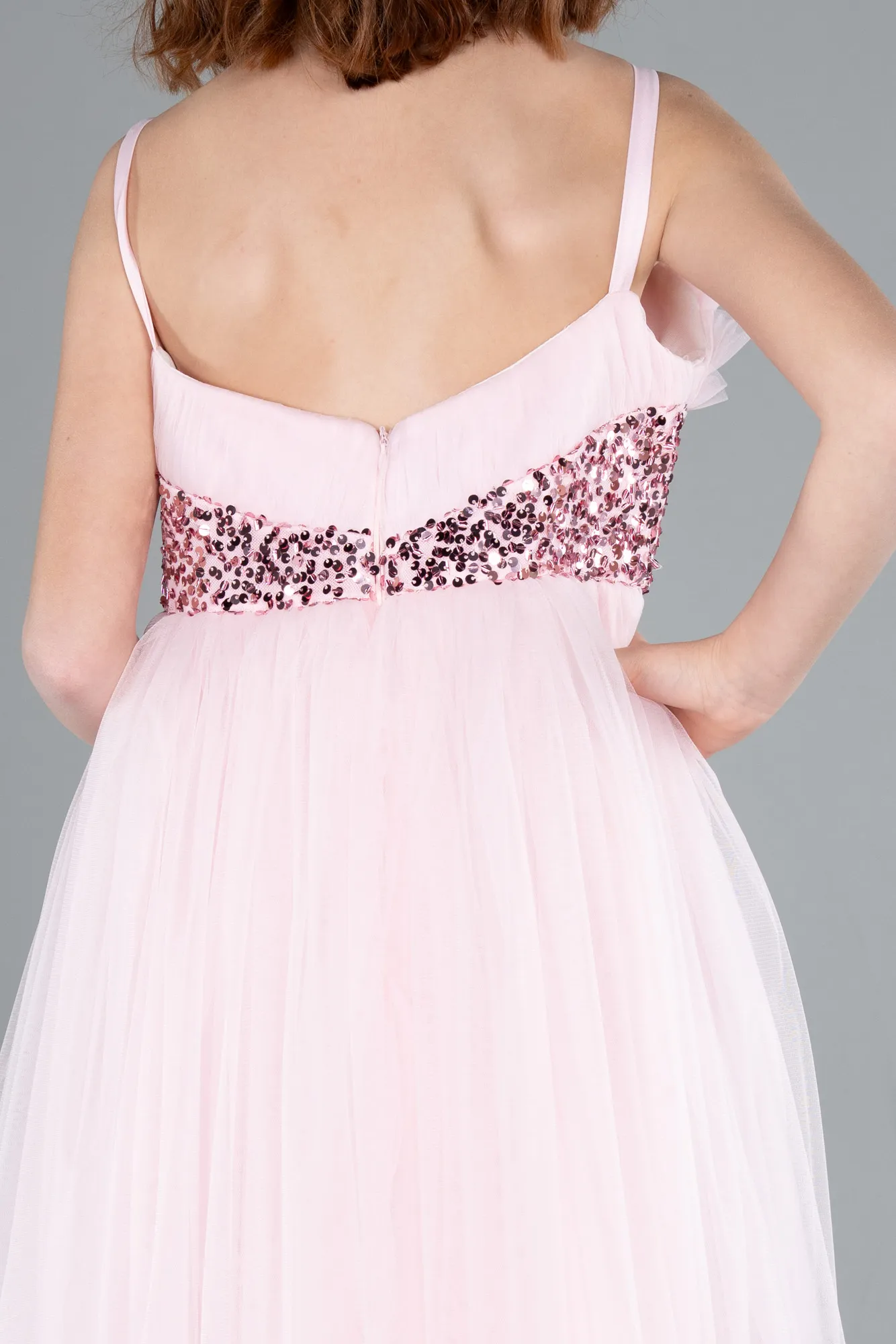 Powder Color-Long Girl Dress ABU4830