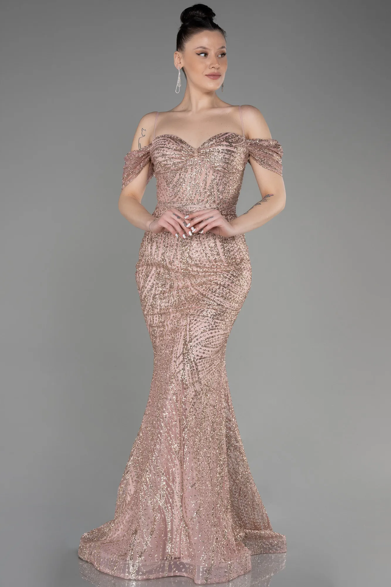 Powder Color-Long Mermaid Evening Dress ABU3527
