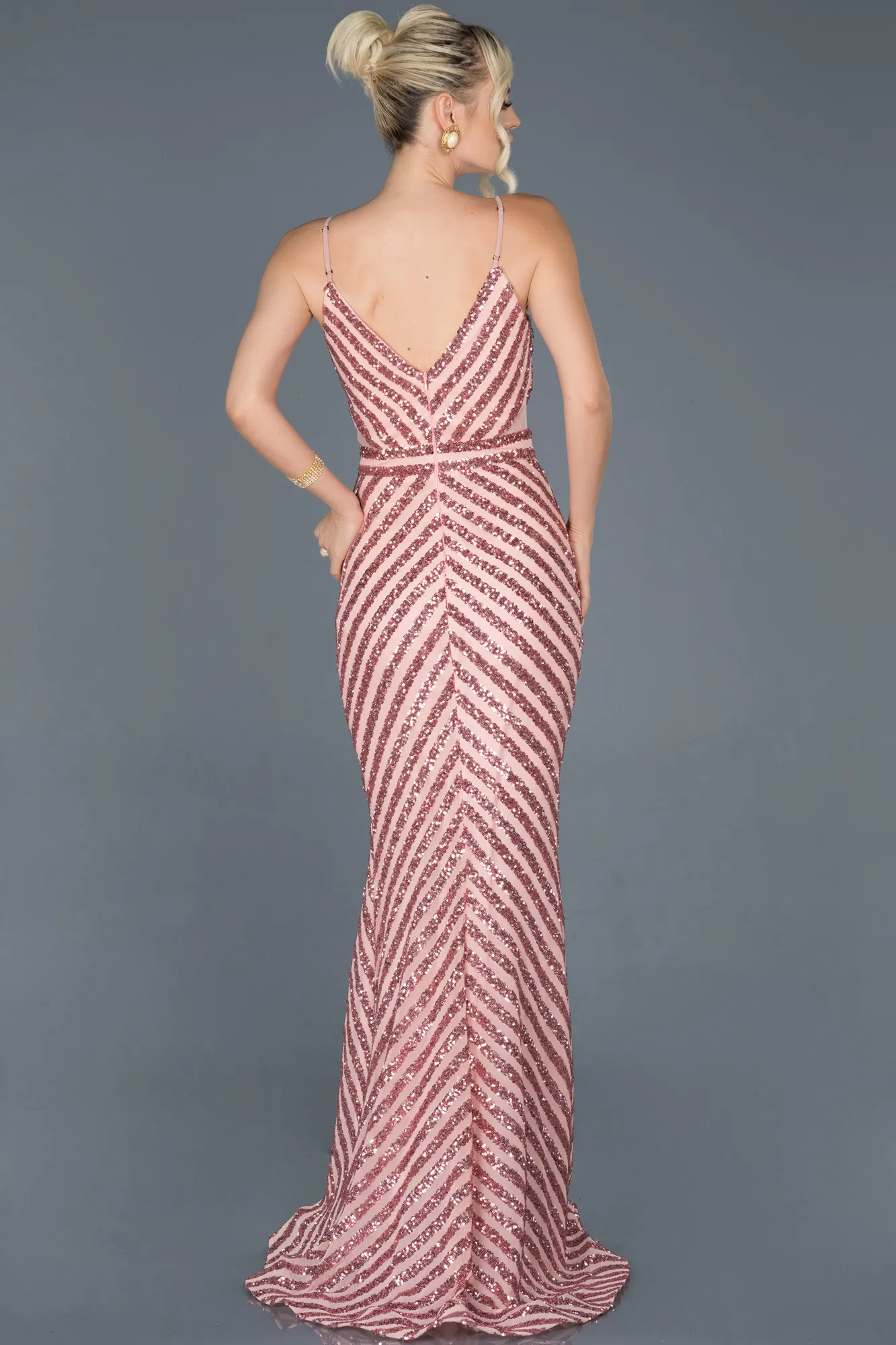 Powder Color-Long Mermaid Evening Dress ABU892