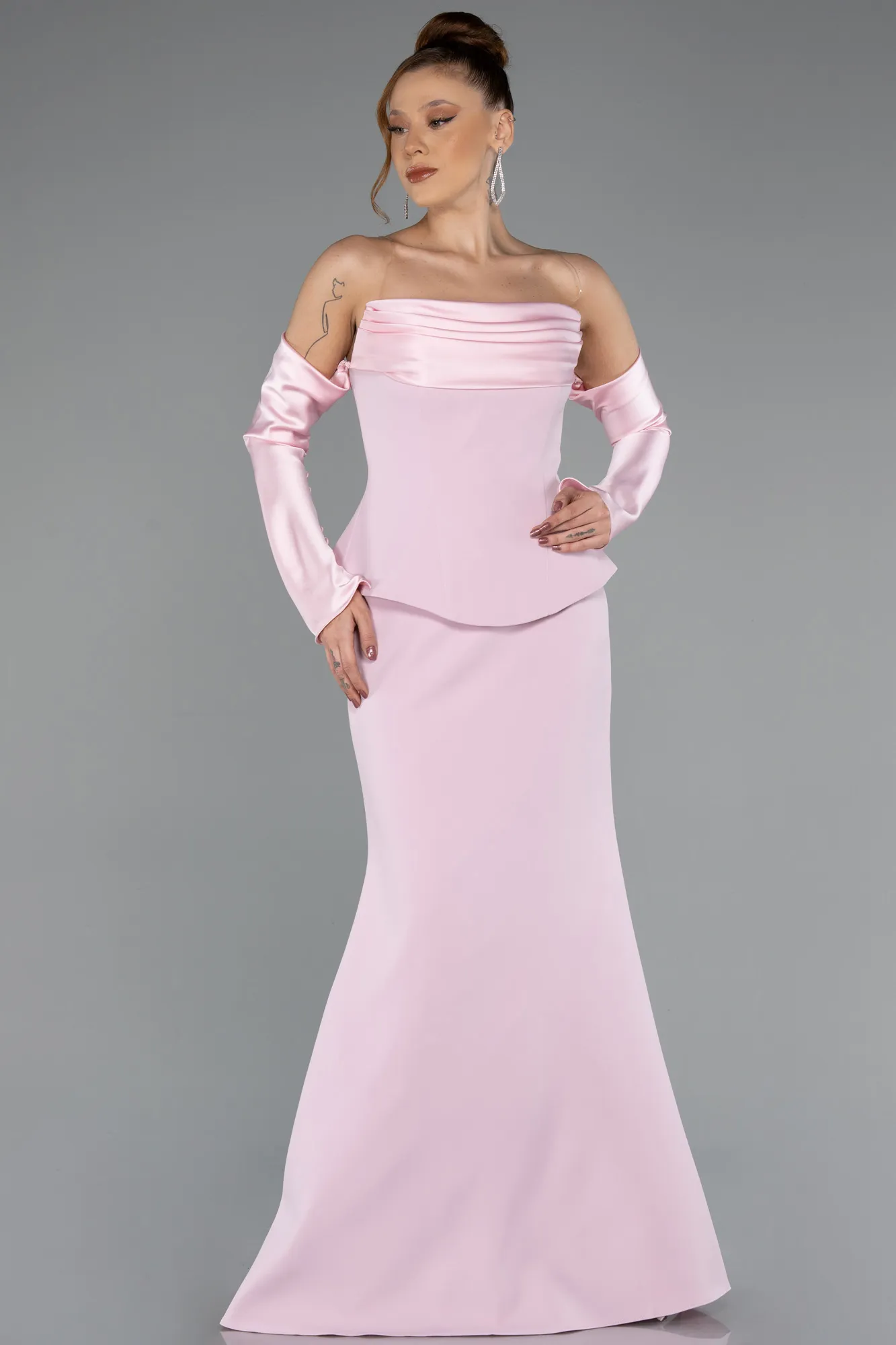 Powder Color-Long Mermaid Evening Gown ABU5421