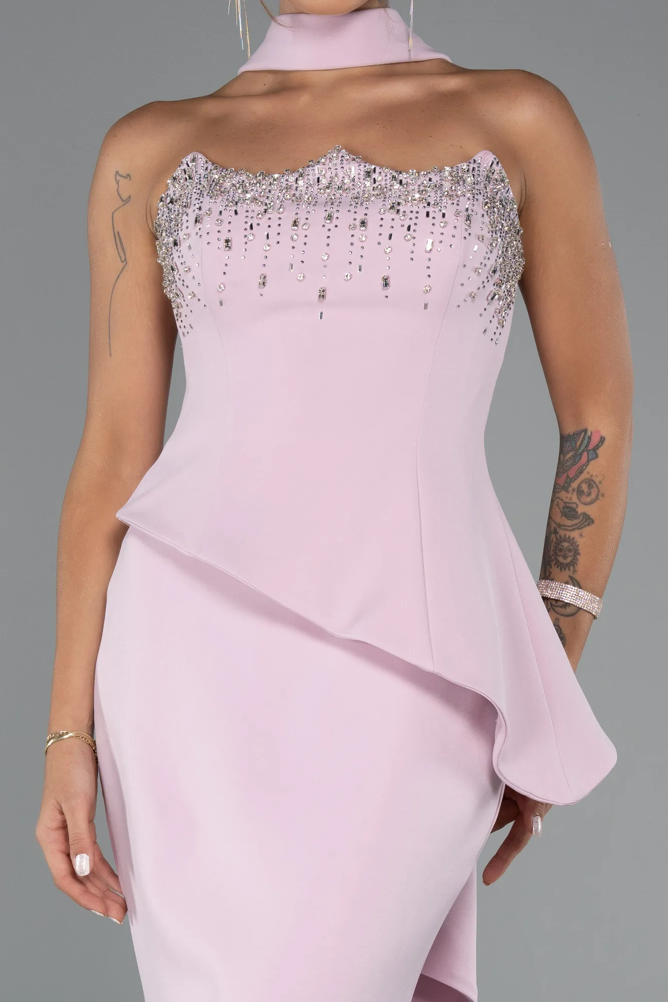 Powder Color-Long Mermaid Prom Dress ABU5329