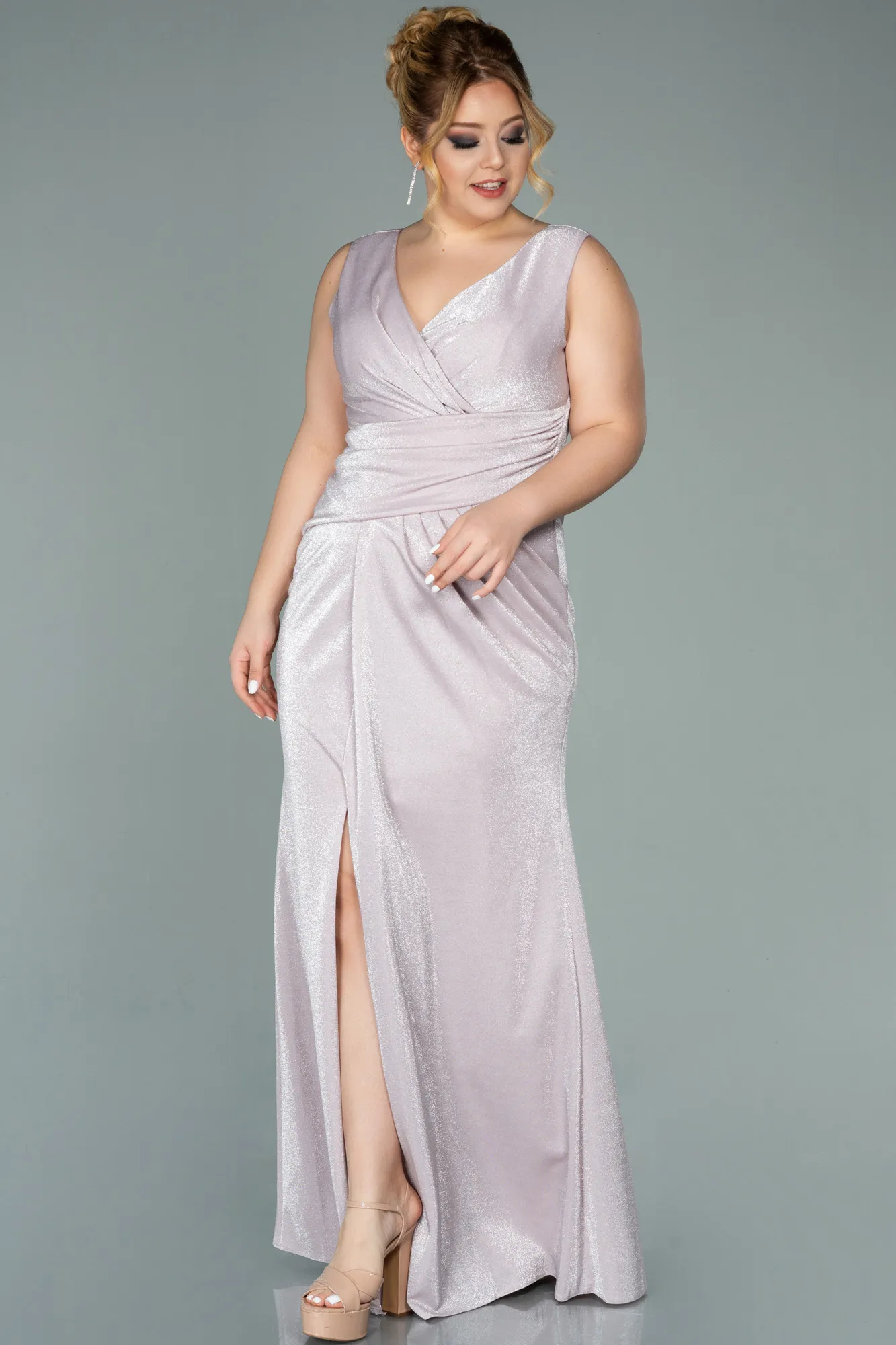 Powder Color-Long Oversized Evening Dress ABU1985