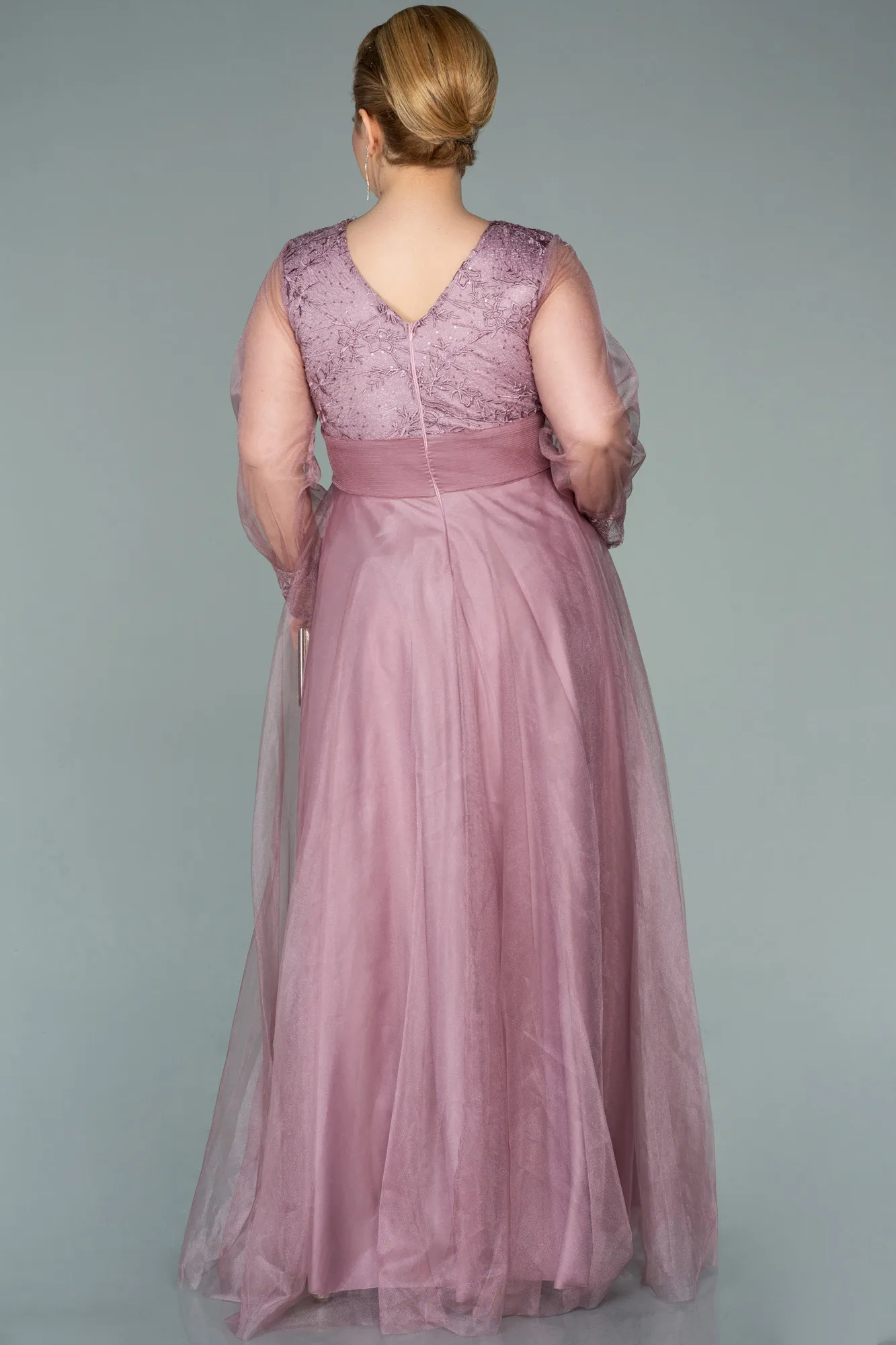 Powder Color-Long Plus Size Evening Dress ABU2196