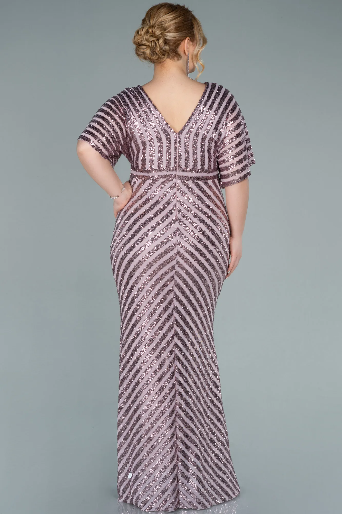 Powder Color-Long Plus Size Evening Dress ABU2309