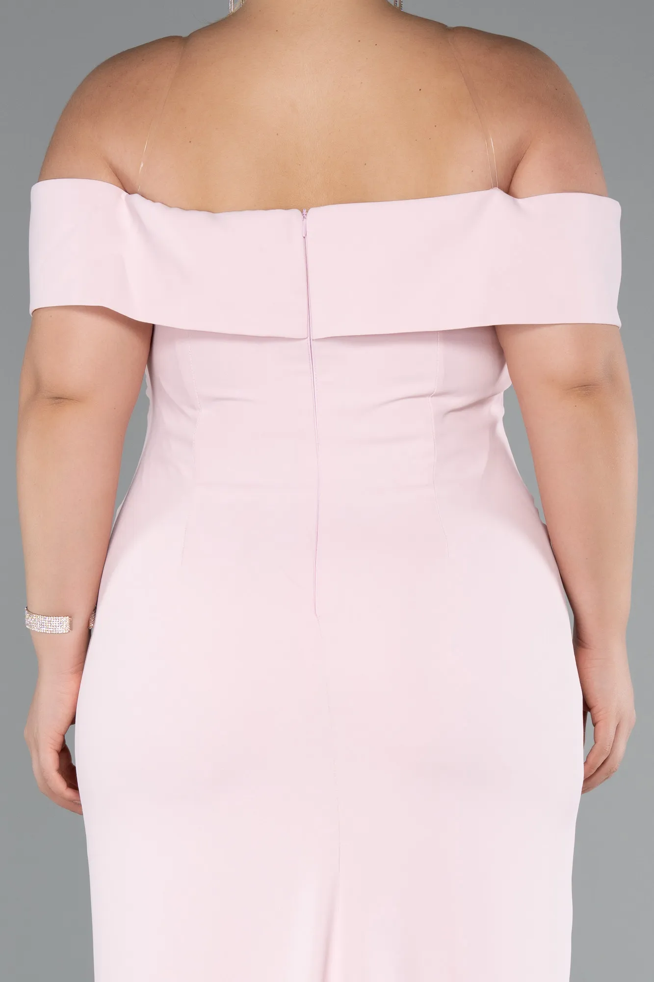 Powder Color-Long Plus Size Evening Gown ABU5174