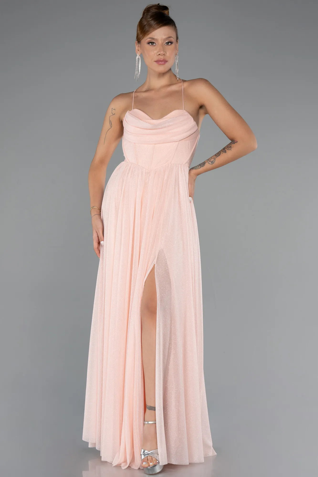 Powder Color-Long Prom Gown ABU4596