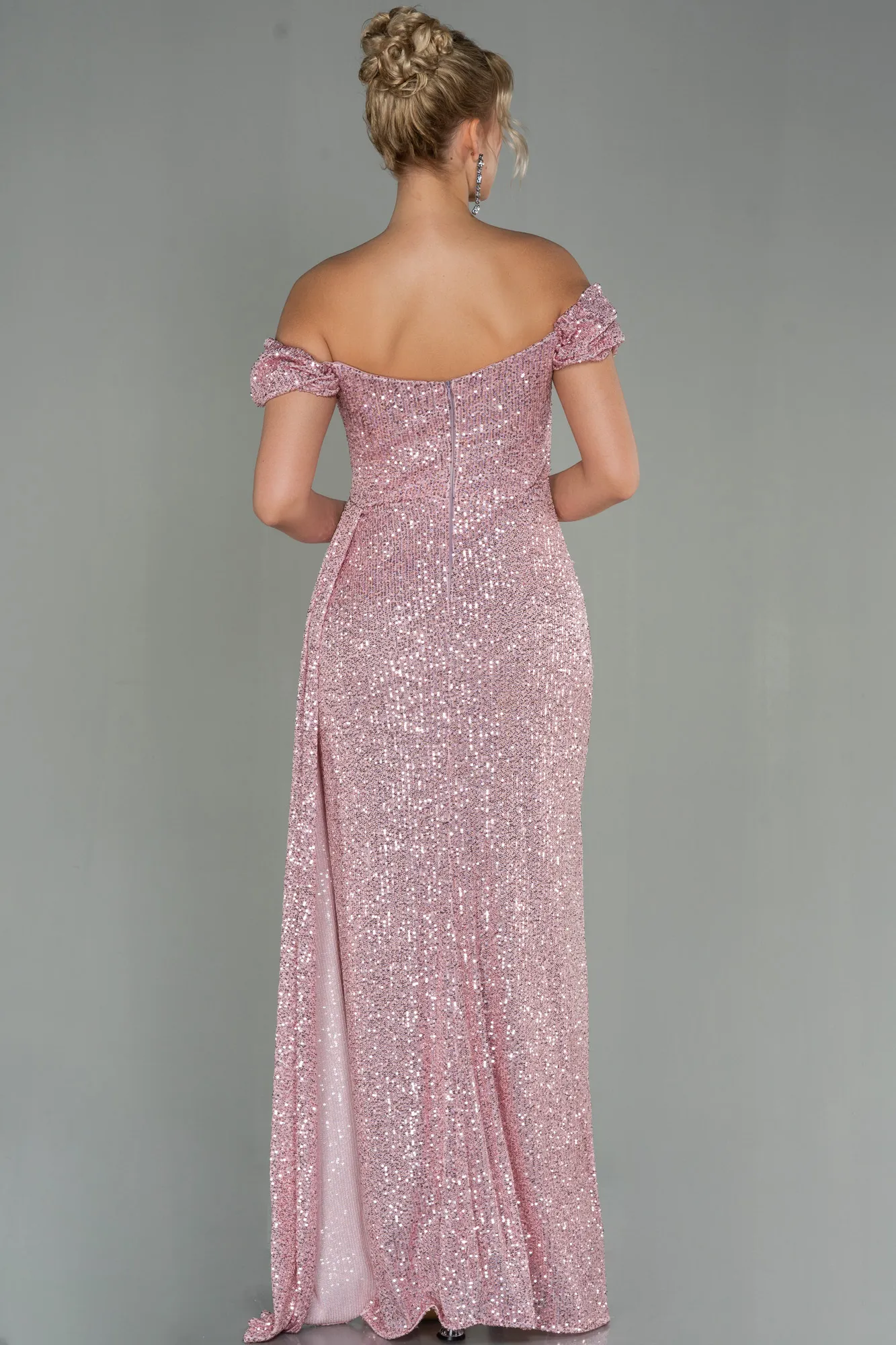 Powder Color-Long Scaly Evening Dress ABU2987
