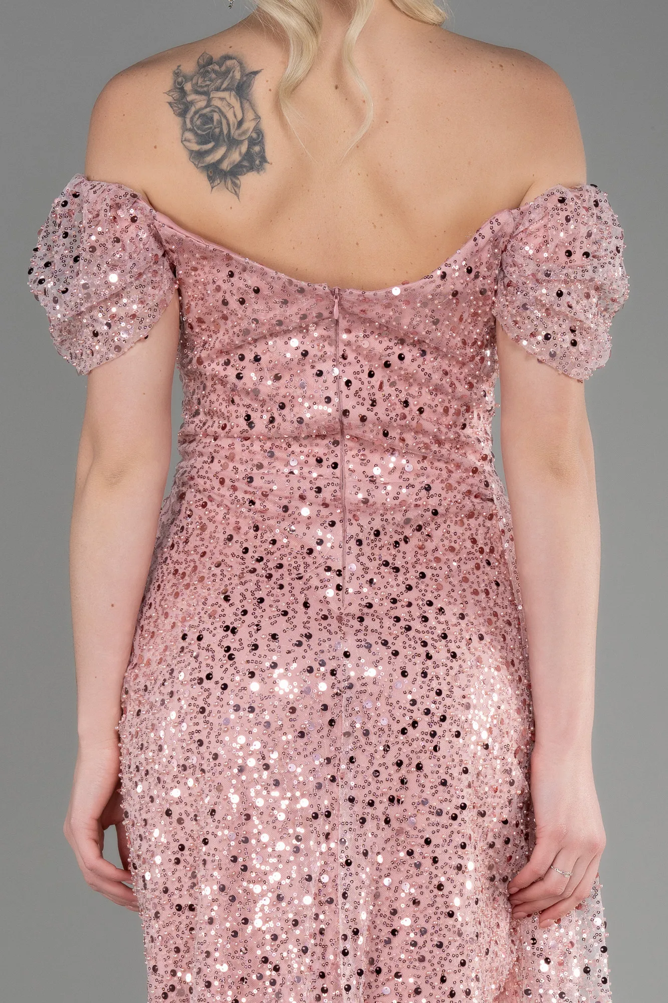 Powder Color-Long Scaly Evening Dress ABU3749