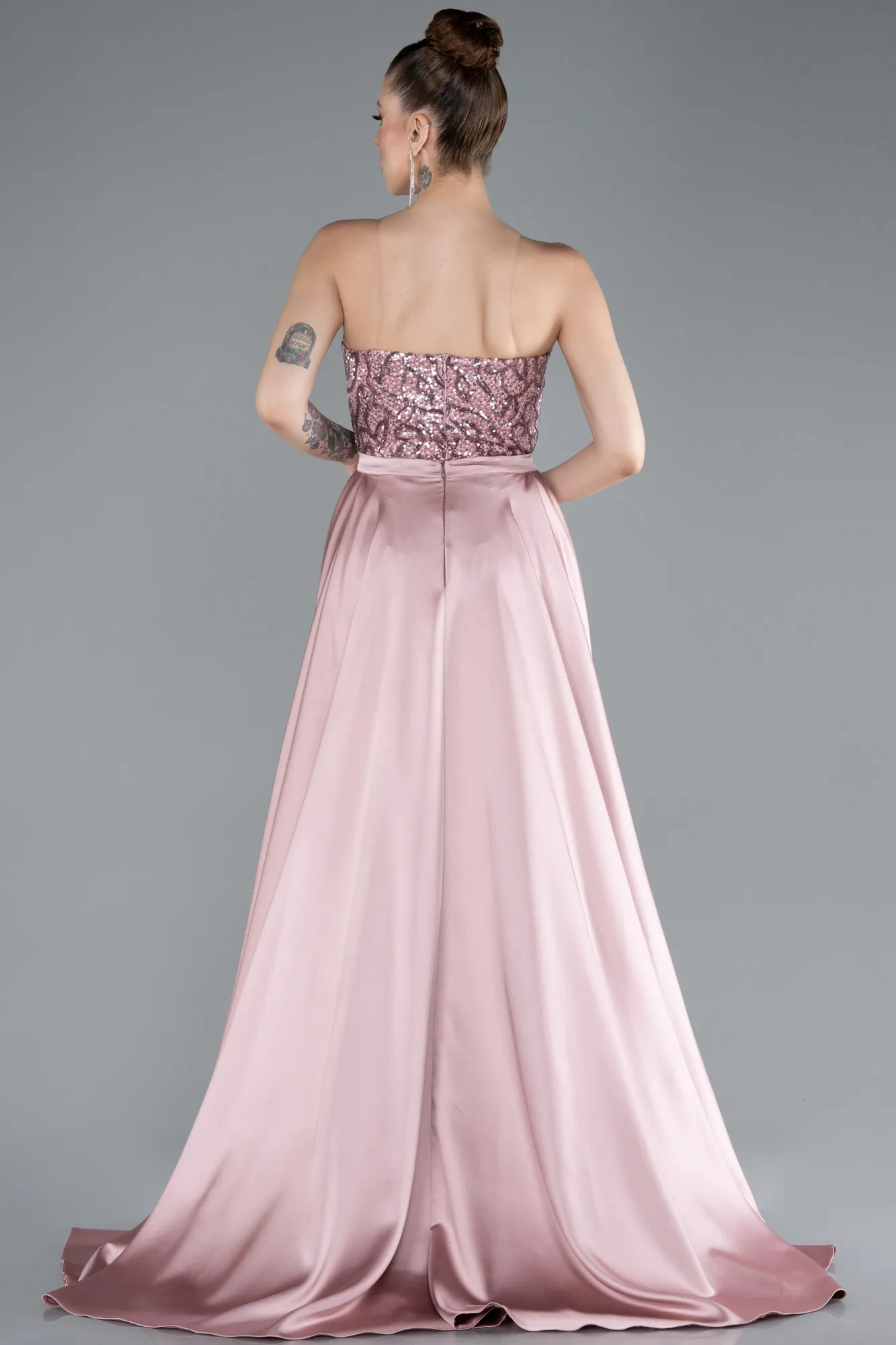 Powder Color-Long Scaly Evening Dress ABU4913