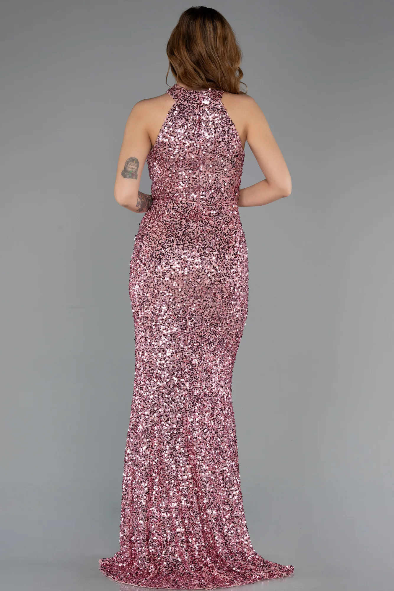 Powder Color-Long Scaly Evening Dress ABU5135