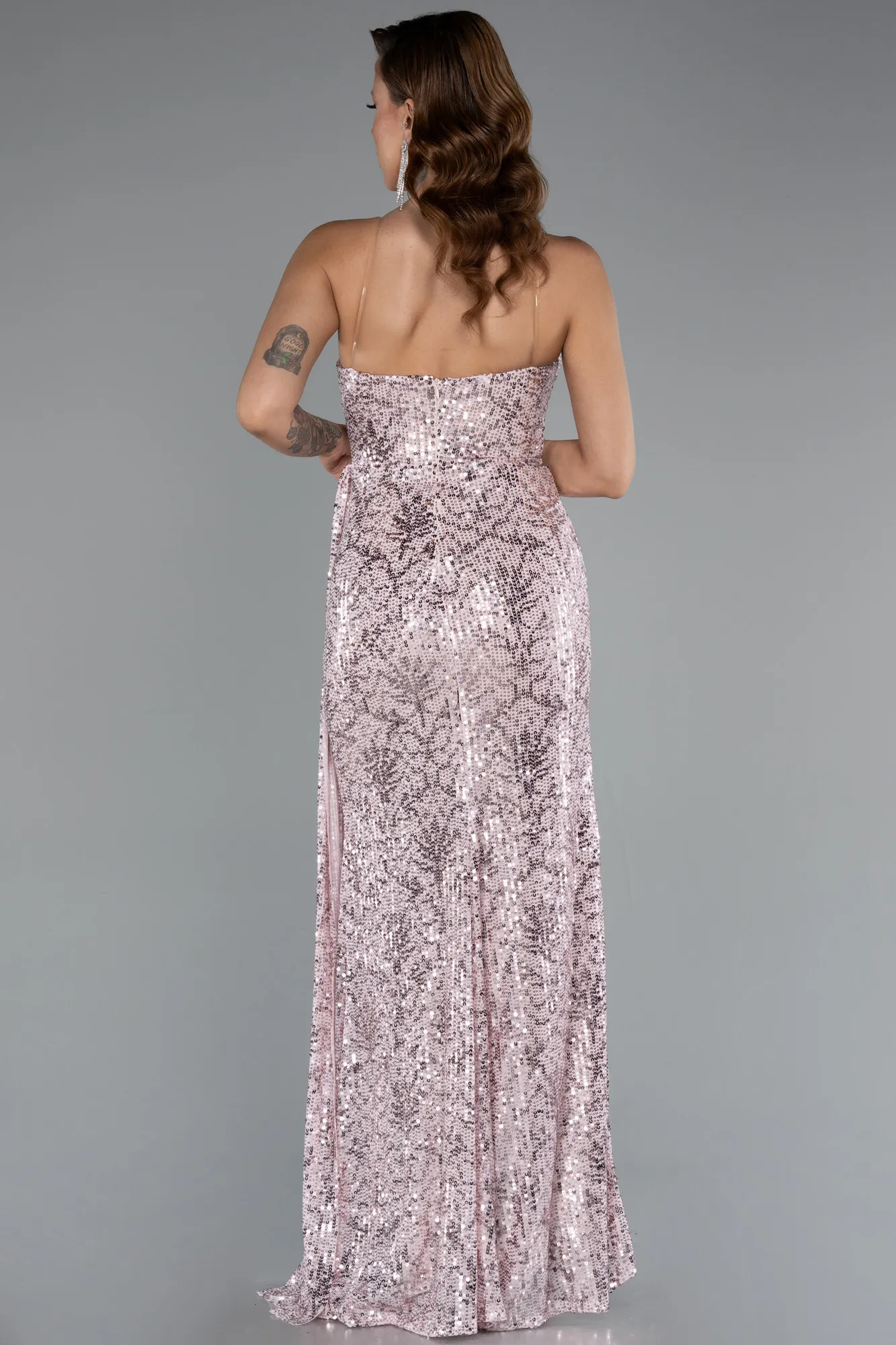 Powder Color-Long Scaly Evening Dress ABU5167