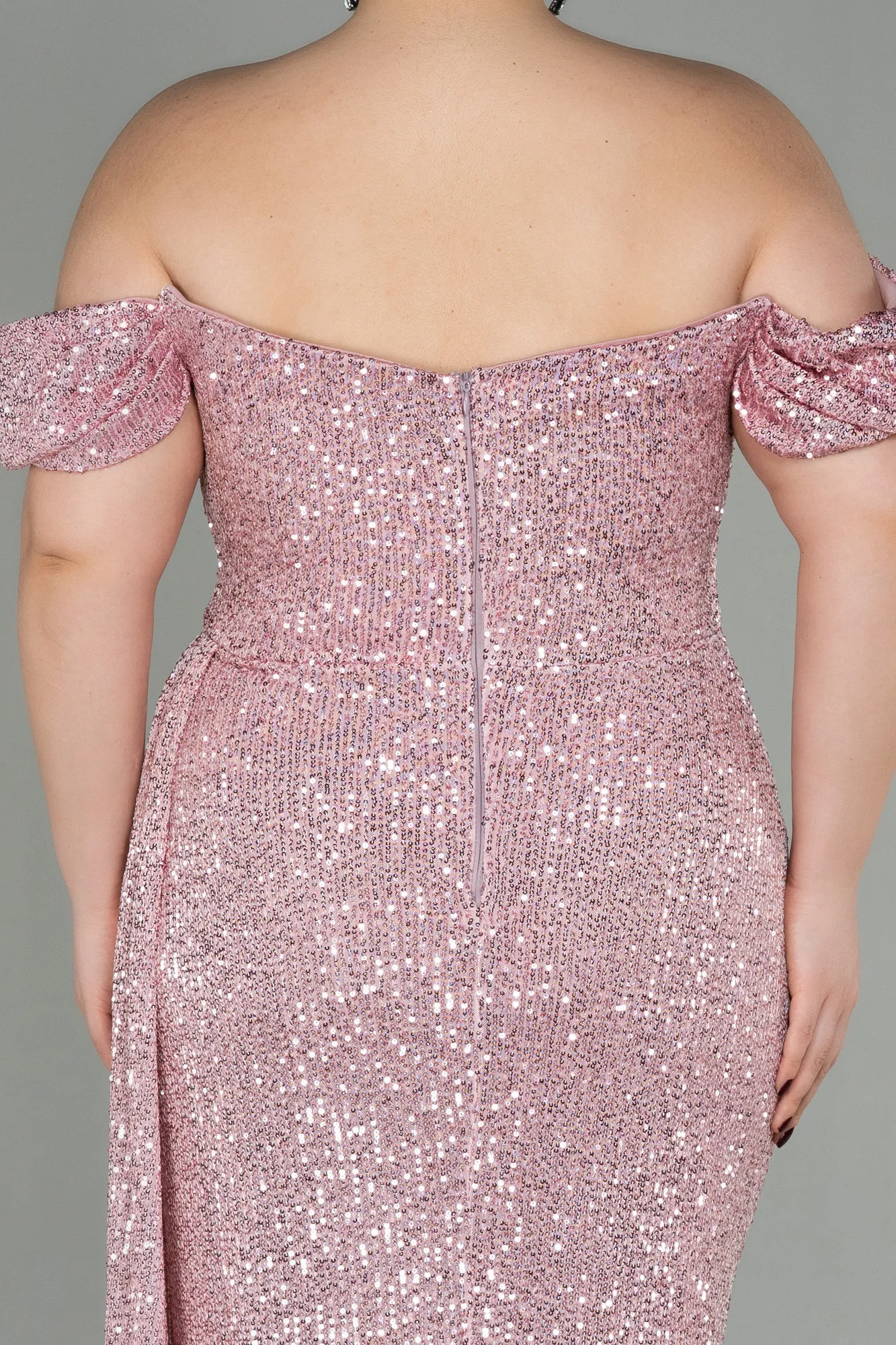 Powder Color-Long Scaly Plus Size Evening Dress ABU2973